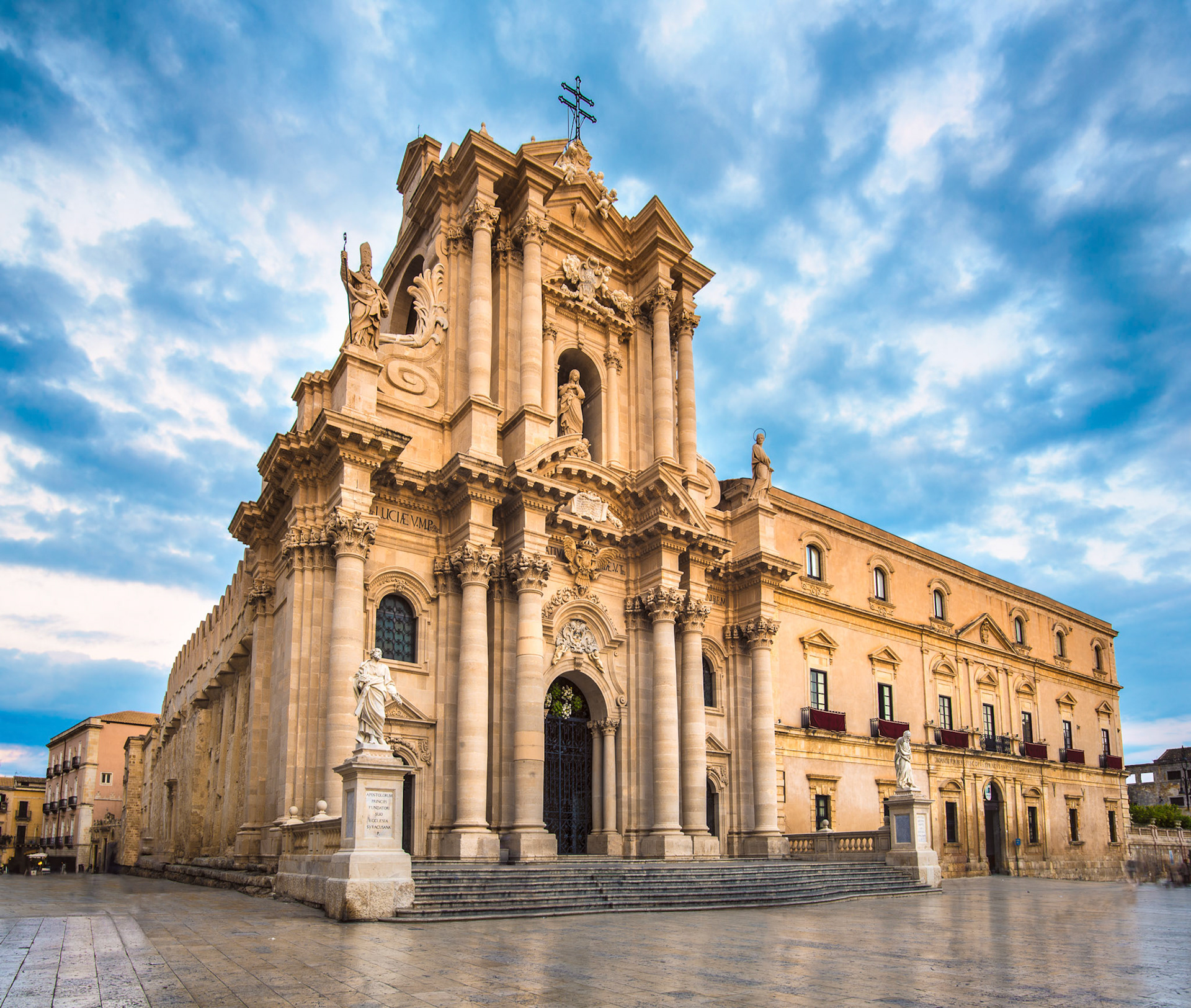 The Cathedral of Syracuse, an UNESCO World Heritage Site in Italy