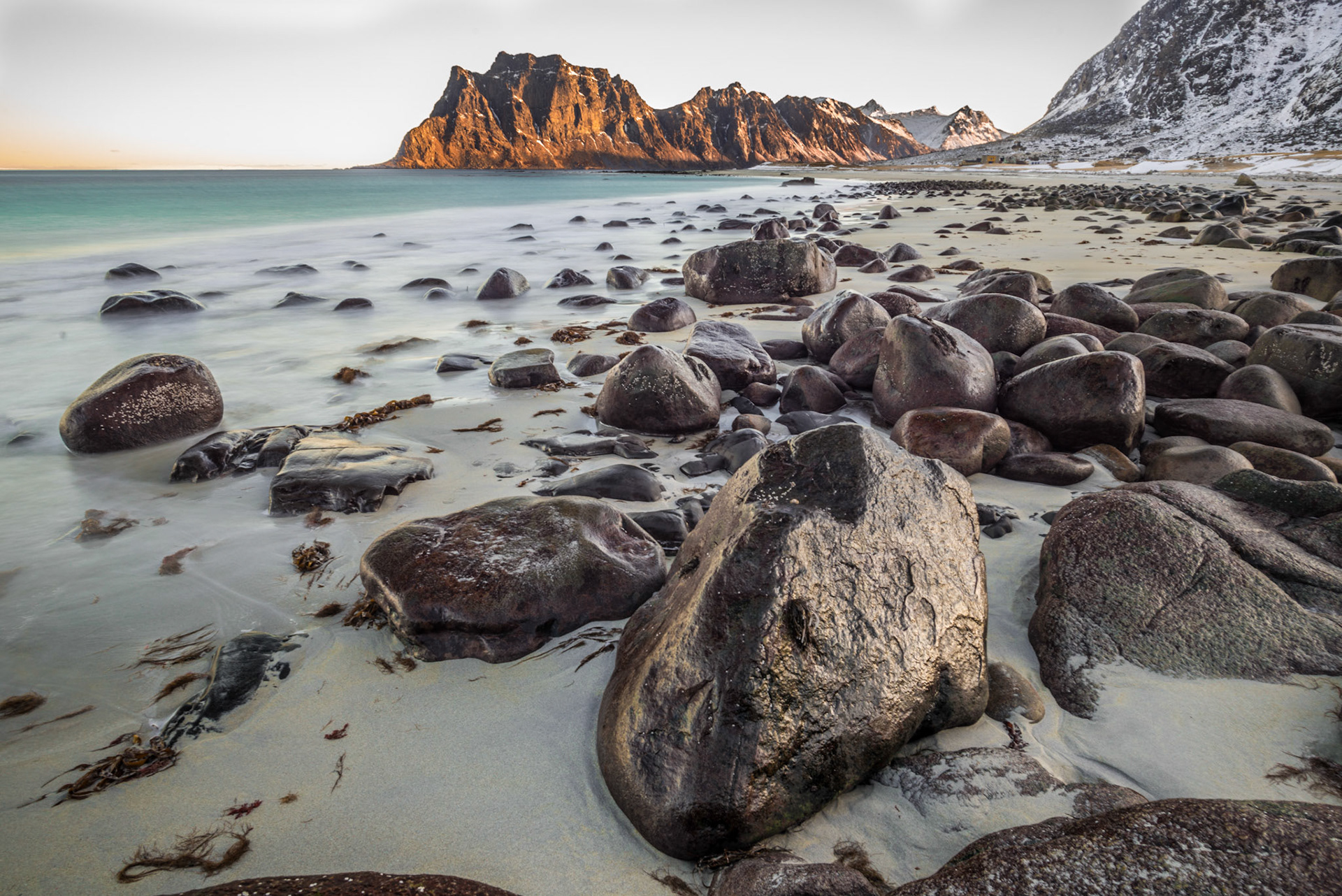 Utakleiv beach, a fantastic  sandy and rocky beach