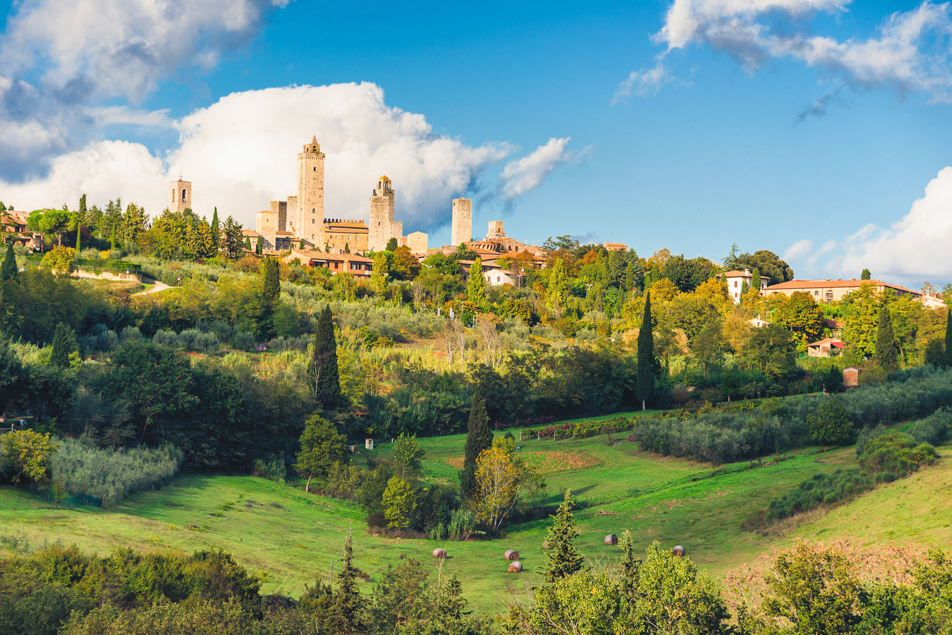 San Gimignano before sunset, a historical town in Tuscany, Italy
