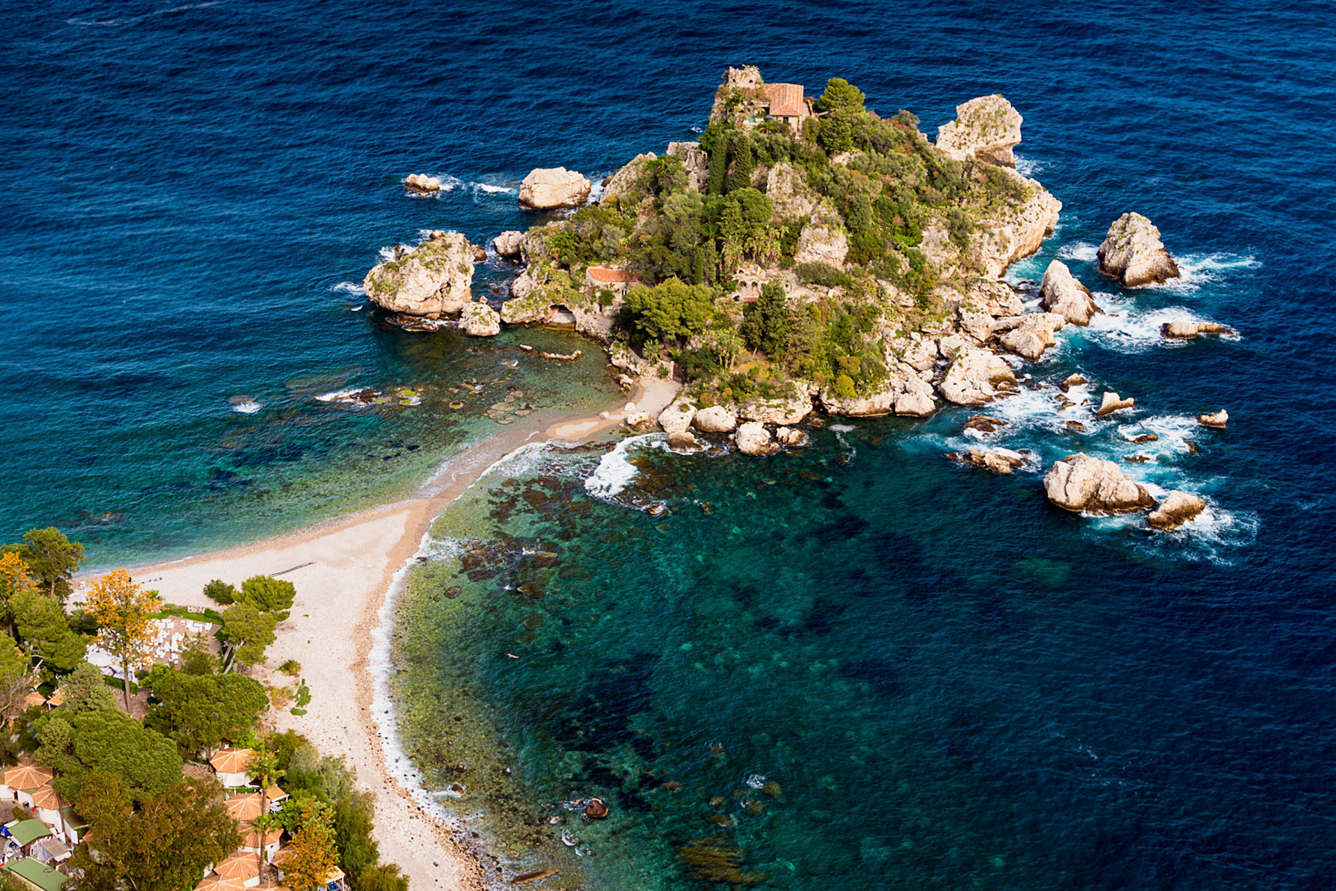 Isola Bella as seen from Taormina, Sicily