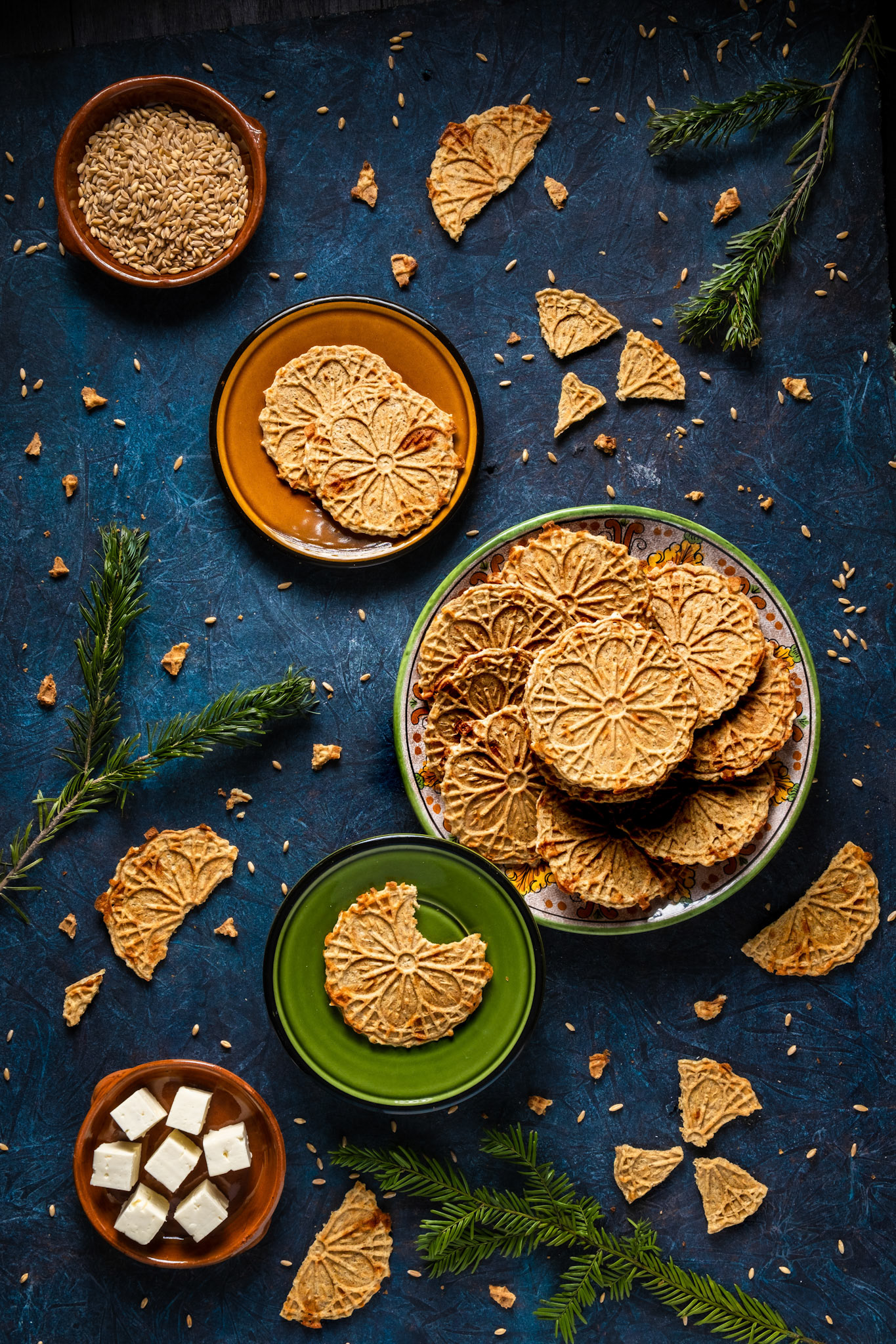 Cheese crisps snacks with sourdough