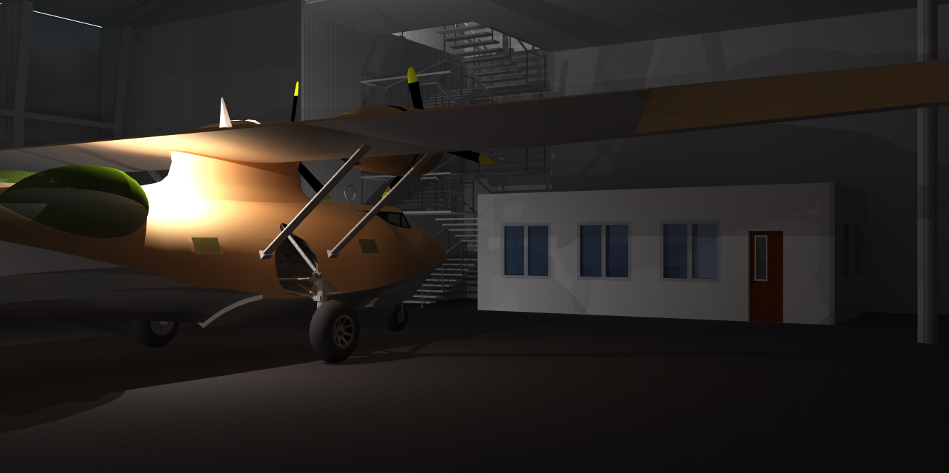 Spot light style modelling for Bowen airport museum hanger