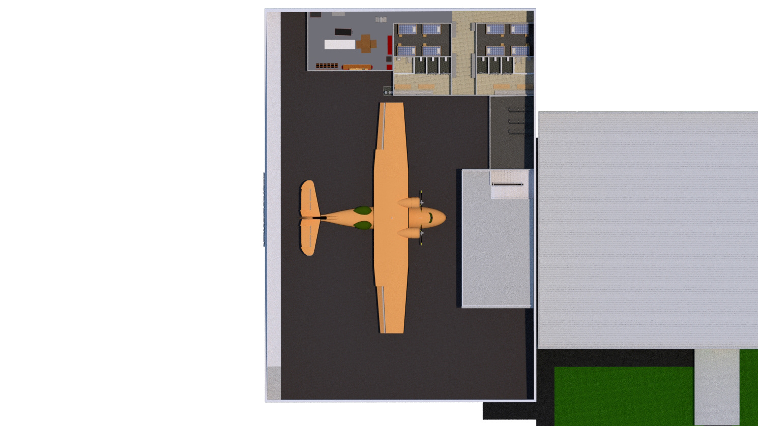 Overviewing of the hanger for Bowen Airport