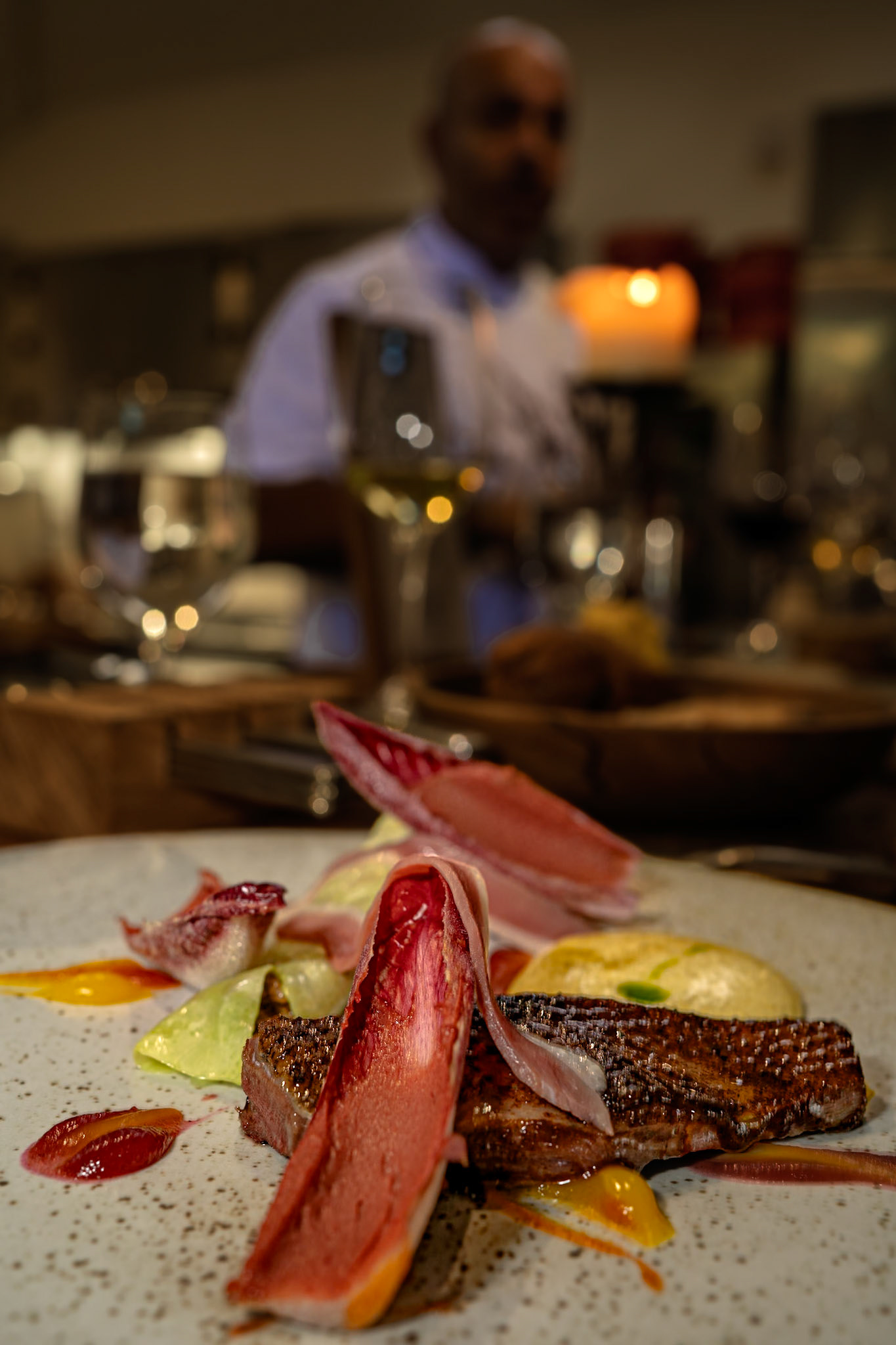 Restaurant Sat Bains | Mallard, Hopton Wafers shoot, XO cabbage, pine, thyme