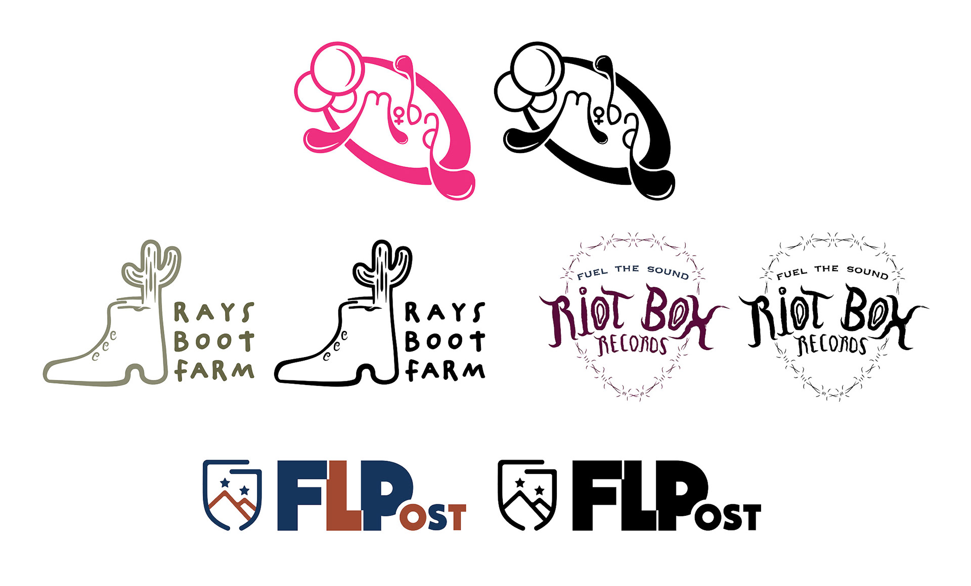 Logo Collection | Boba Truck, Farm, Record Label, & Leadership Program | Hand Illustrated | 2021-24
