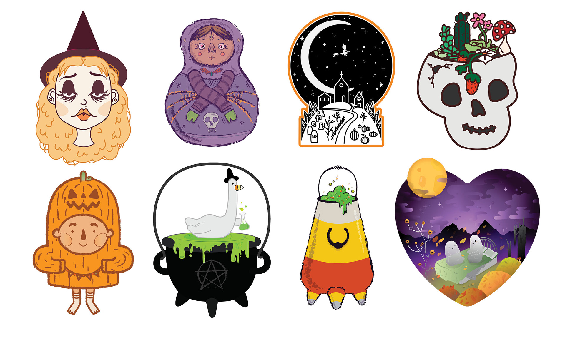 Spooky Sticker Collection | Hand Illustrated | 2020-24