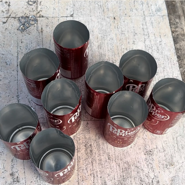 Cans before painting