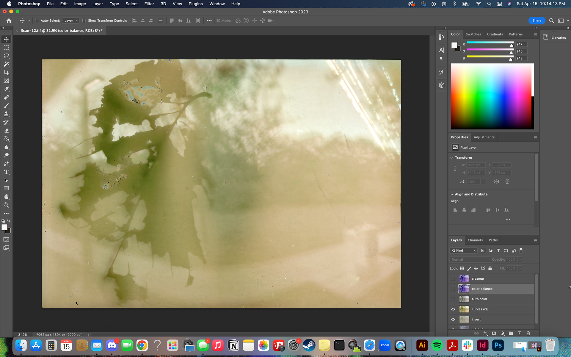 after applying curve settings
