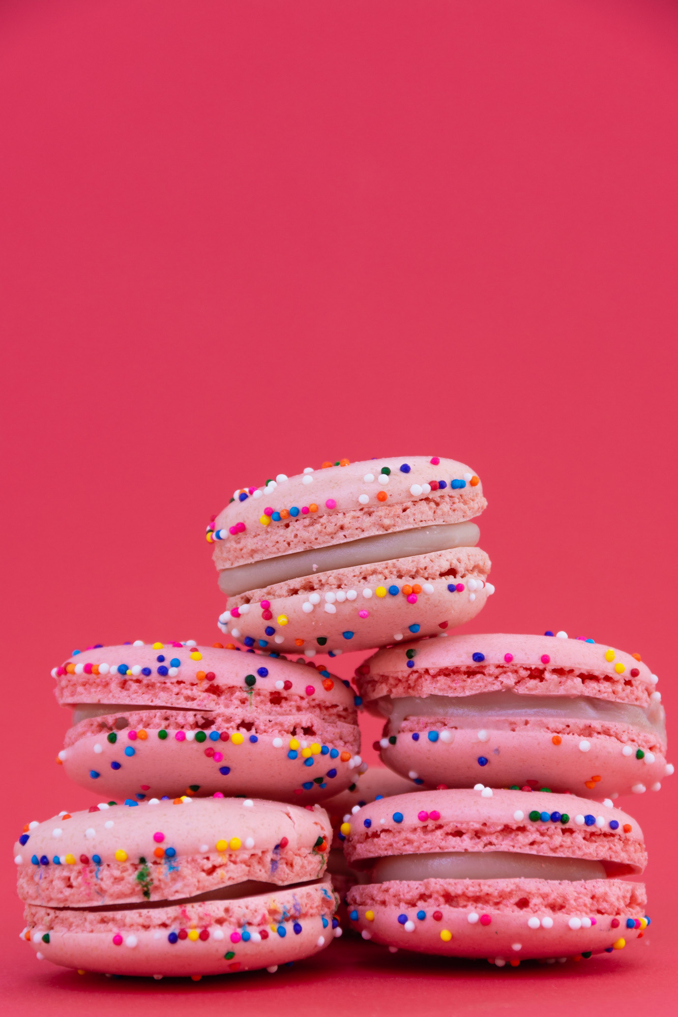 Sprinkle Me Pink red background