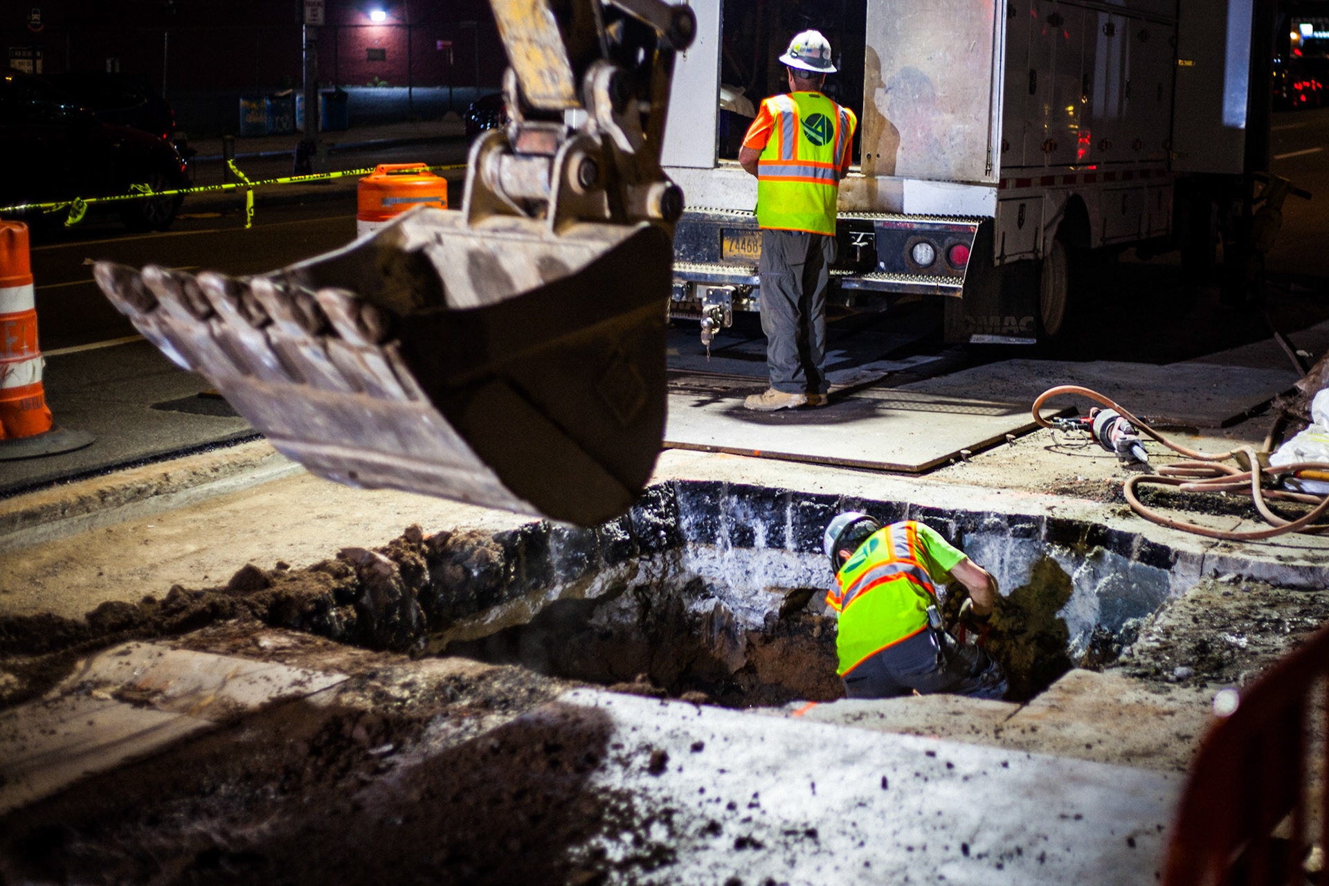 Road Repair, Lower Manhattan, NY.