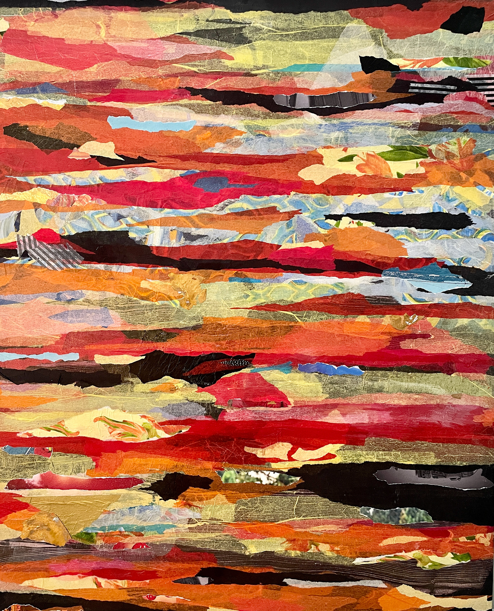 80cm x 100cm, acrylic and collage on canvas