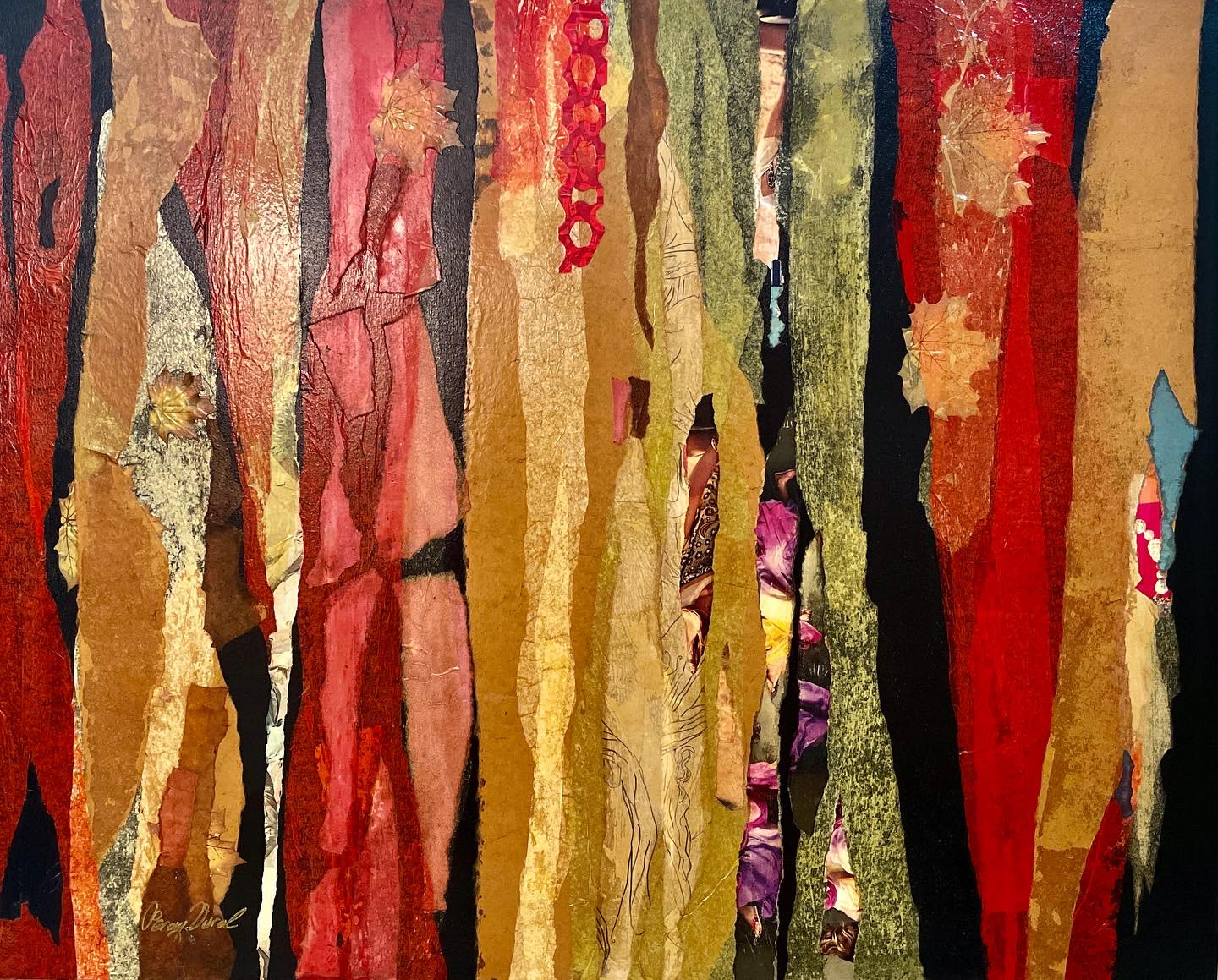 80cm x 100cm, acrylic and collage on canvas