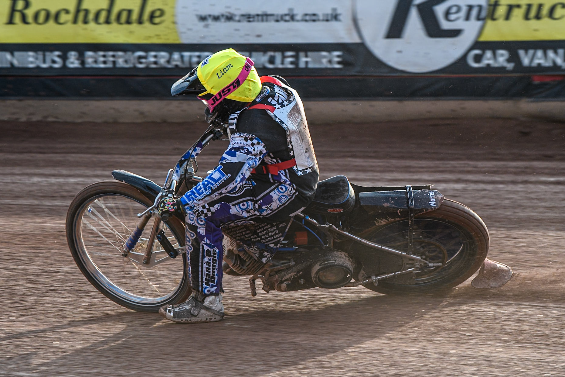 Liam Morris (250cc) in action during the British Youth 250cc Championships at the National Speedway Stadium, Manchester on Friday 30th August 2024. (Photo: Ian Charles | MI News)