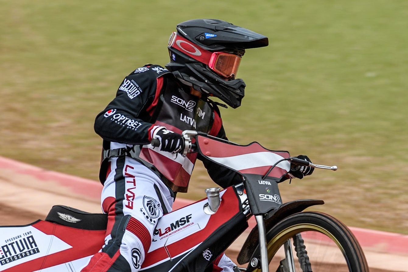 Nikita Kaulins of Latvia during the Monster Energy FIM Speedway of Nations 2 (Under 21) Final at the National Speedway Stadium, Manchester on Friday 12th July 2024. (Photo: Ian Charles | MI News)