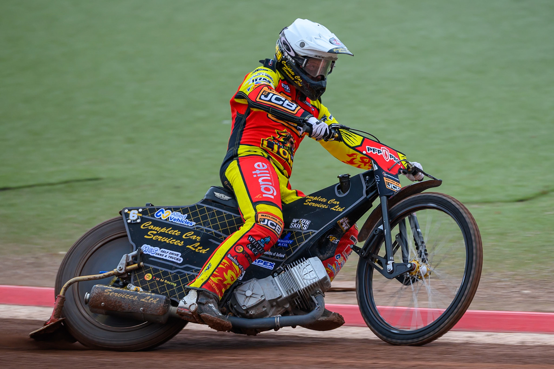Kyle Howarth of Leicester Lions in action during the Rowe Motor Oil Premiership match between Belle Vue Aces and Leicester Lions at the National Speedway Stadium, Manchester on Monday 15th June 2026. (Photo: Ian Charles | MI News)
