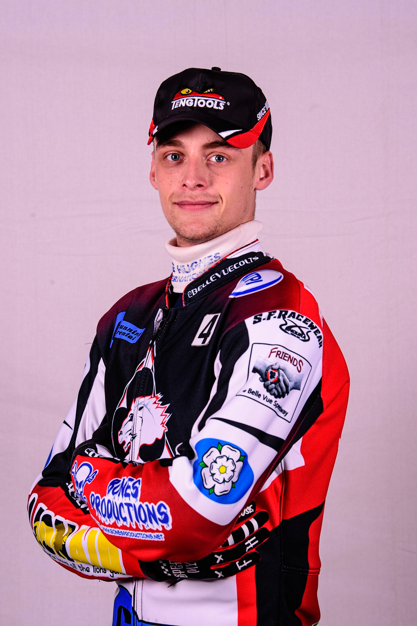 MANCHESTER, UK. MAR 14TH Jack Parkinson-Blackburn - Belle Vue 'Cool Running' Colts during the Belle Vue Speedway Media Day at the National Speedway Stadium, Manchester on Monday 14th March 2022. (Credit: Ian Charles | MI News)