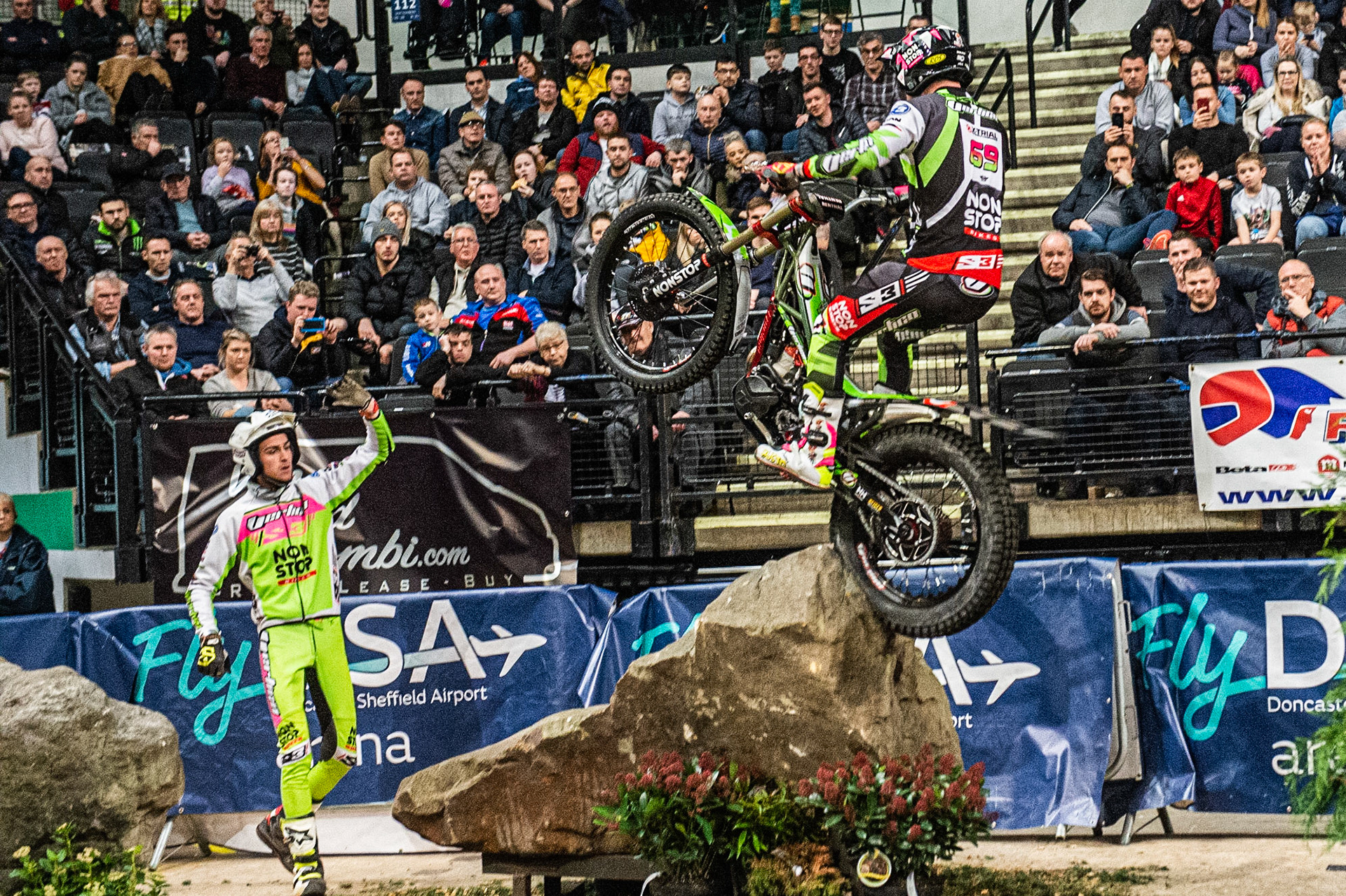 SHEFFIELD, ENGLAND  - DECEMBER 28TH  Jamie Busto, Spain (Vertigo) on Section 4  during the 25th Anniversary Sheffield Indoor Trial at the FlyDSA Arena, Sheffield on Saturday 28th December 2019. (Credit: Ian Charles | MI News)