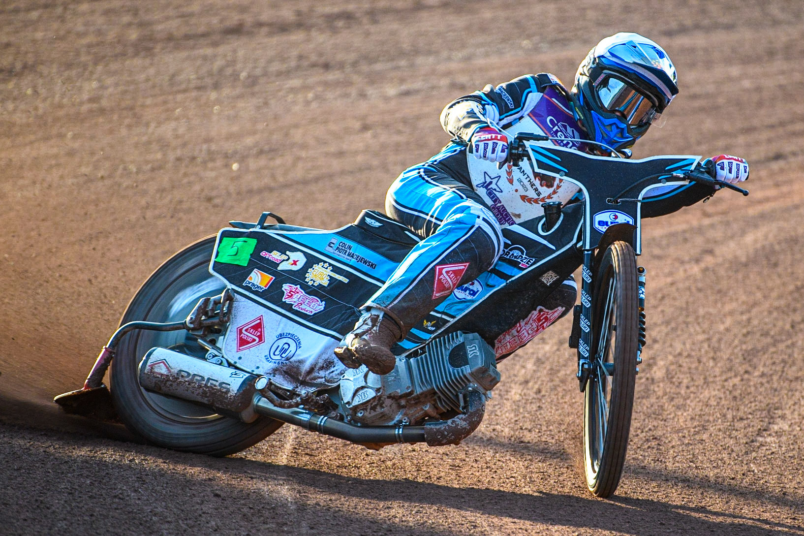 Vadim Tarasenko in action  for Peterborough Crendon Panthers during the Sports Insure Premiership match between Belle Vue Aces and Peterborough at the National Speedway Stadium, Manchester on Monday 19th June 2023. (Photo: Ian Charles | MI News)