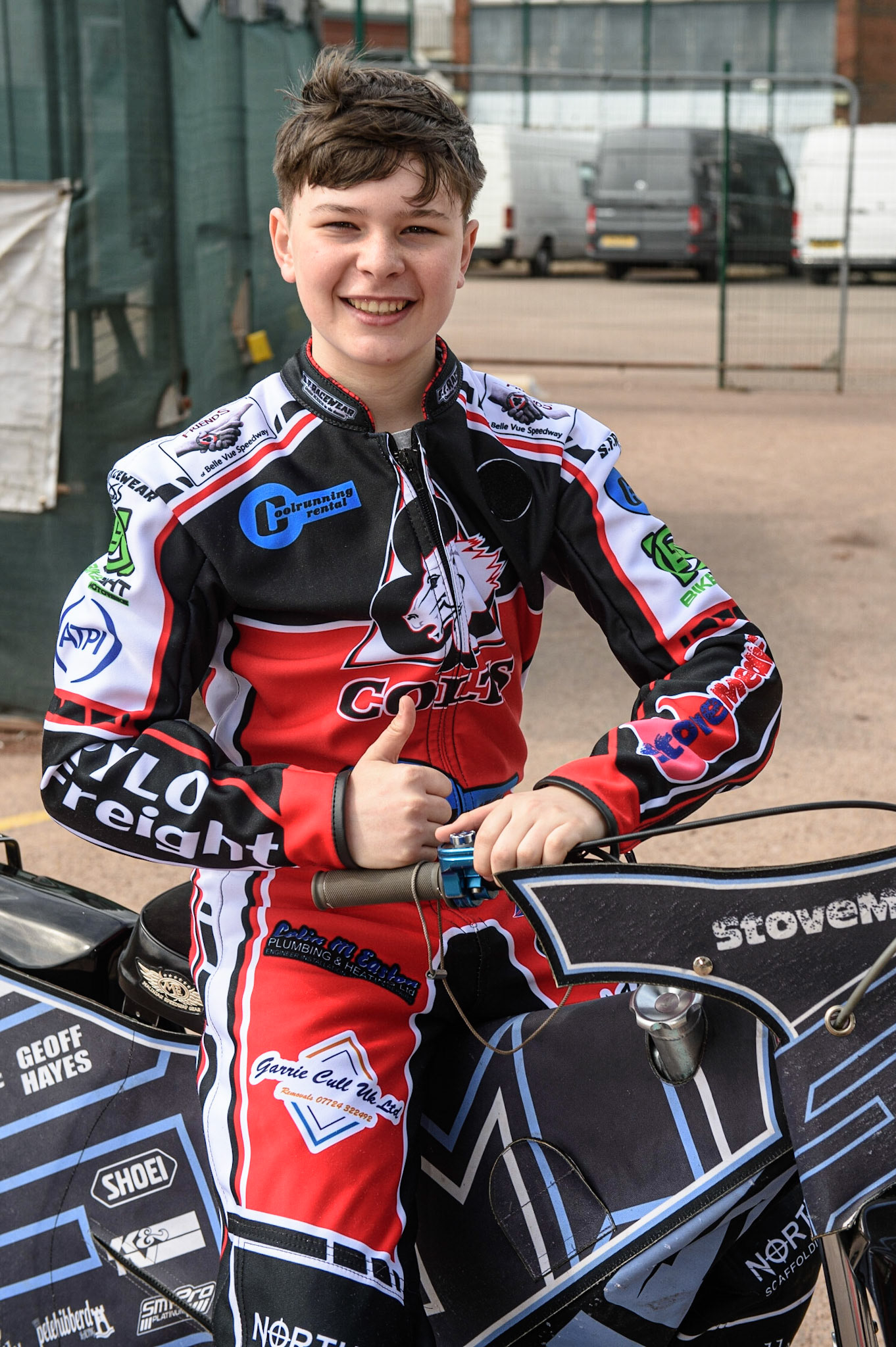 Photo: Ian CharlesSam McGurk - Belle Vue ColtsBelle Vue Press &amp; Practice, , National Speedway Stadium, Manchester Thursday  13  May  2021