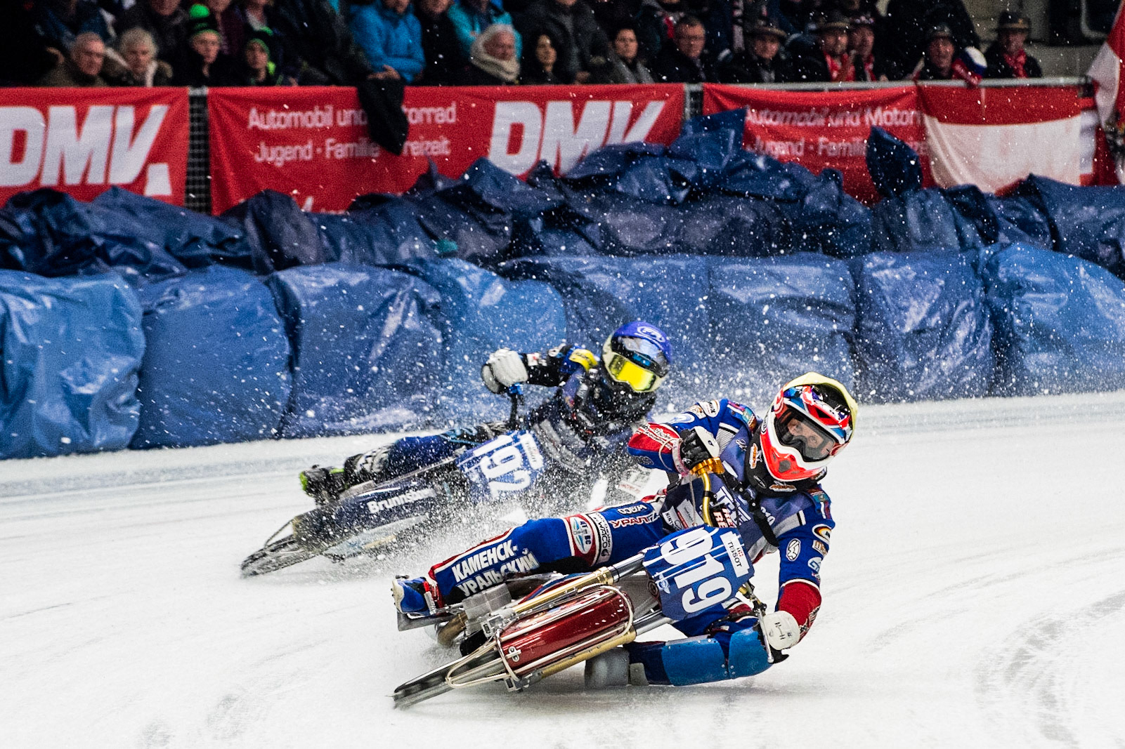 Photo: Ian Charles

Dmitri Khomitsevich (919) leads Niclas Svensson (192)

FIM Ice Speedway Gladiators World Championship, Event 4.1, Max-Aicher-Arena, Inzell, Germany, Saturday 16 March 2019