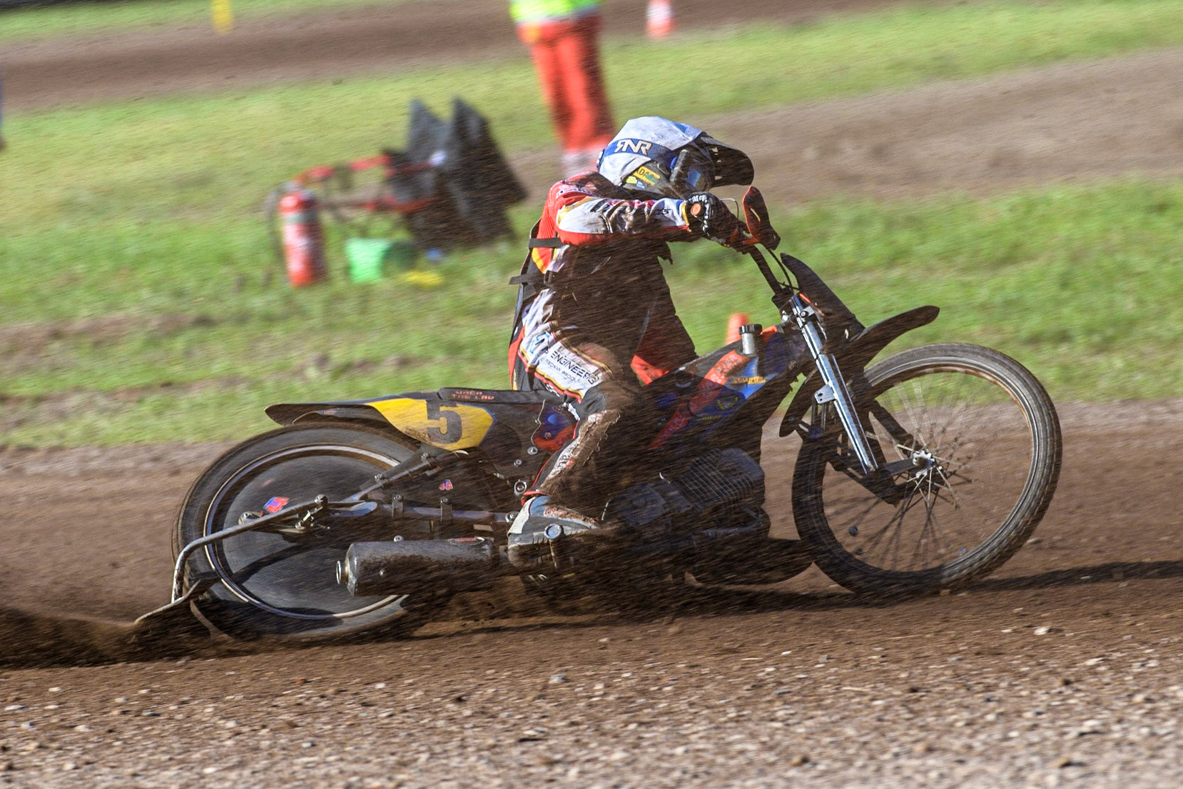 Jacob Bukhave in action for Denmark during the FIM Long Track Of Nations event at the Speed Centre Roden on Sunday 24th September 2023. (Photo: Ian Charles | MI News)