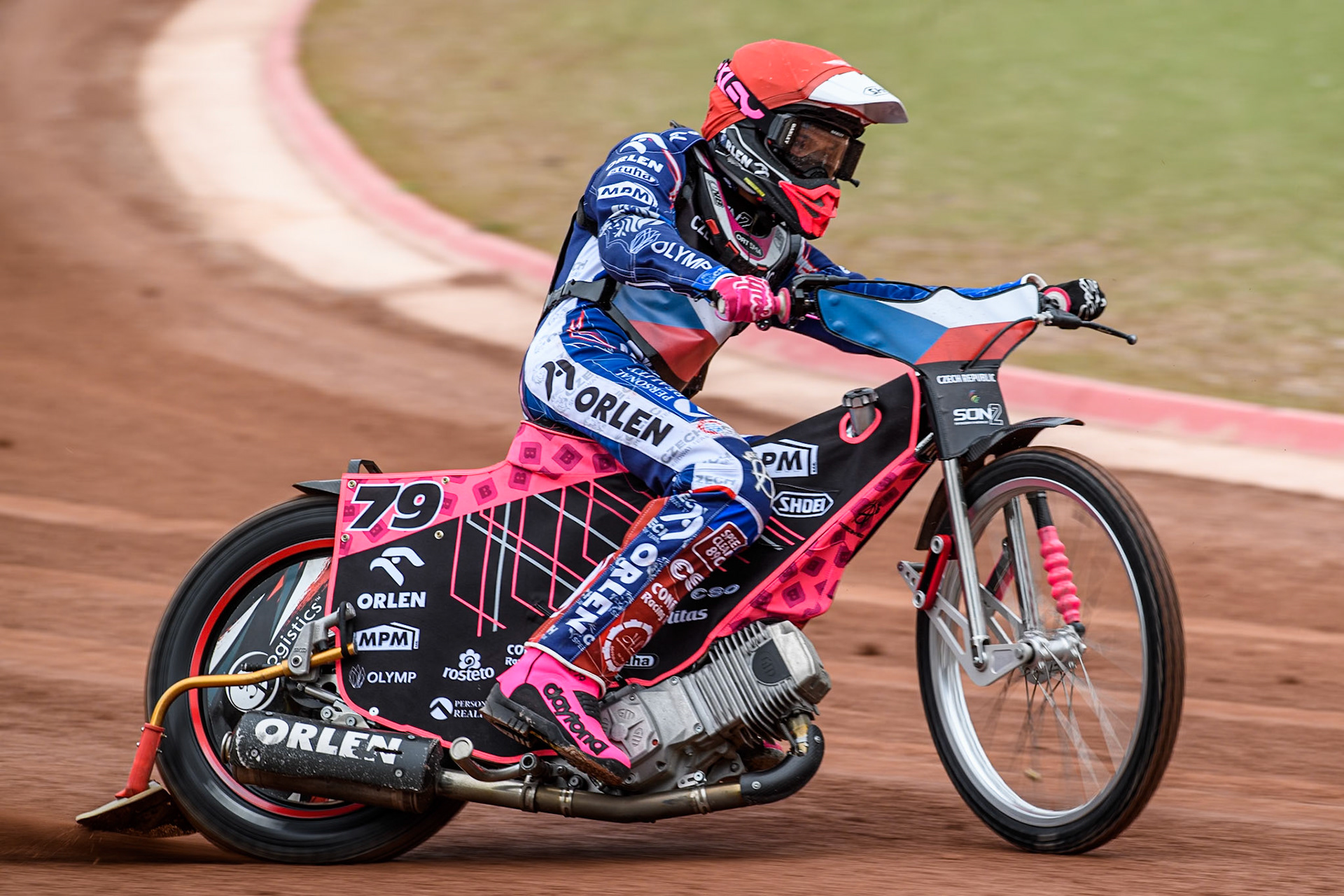 Adam Bubba Bednar of Czech Republic practices during the Monster Energy FIM Speedway of Nations 2 (Under 21) Final at the National Speedway Stadium, Manchester on Friday 12th July 2024. (Photo: Ian Charles | MI News)