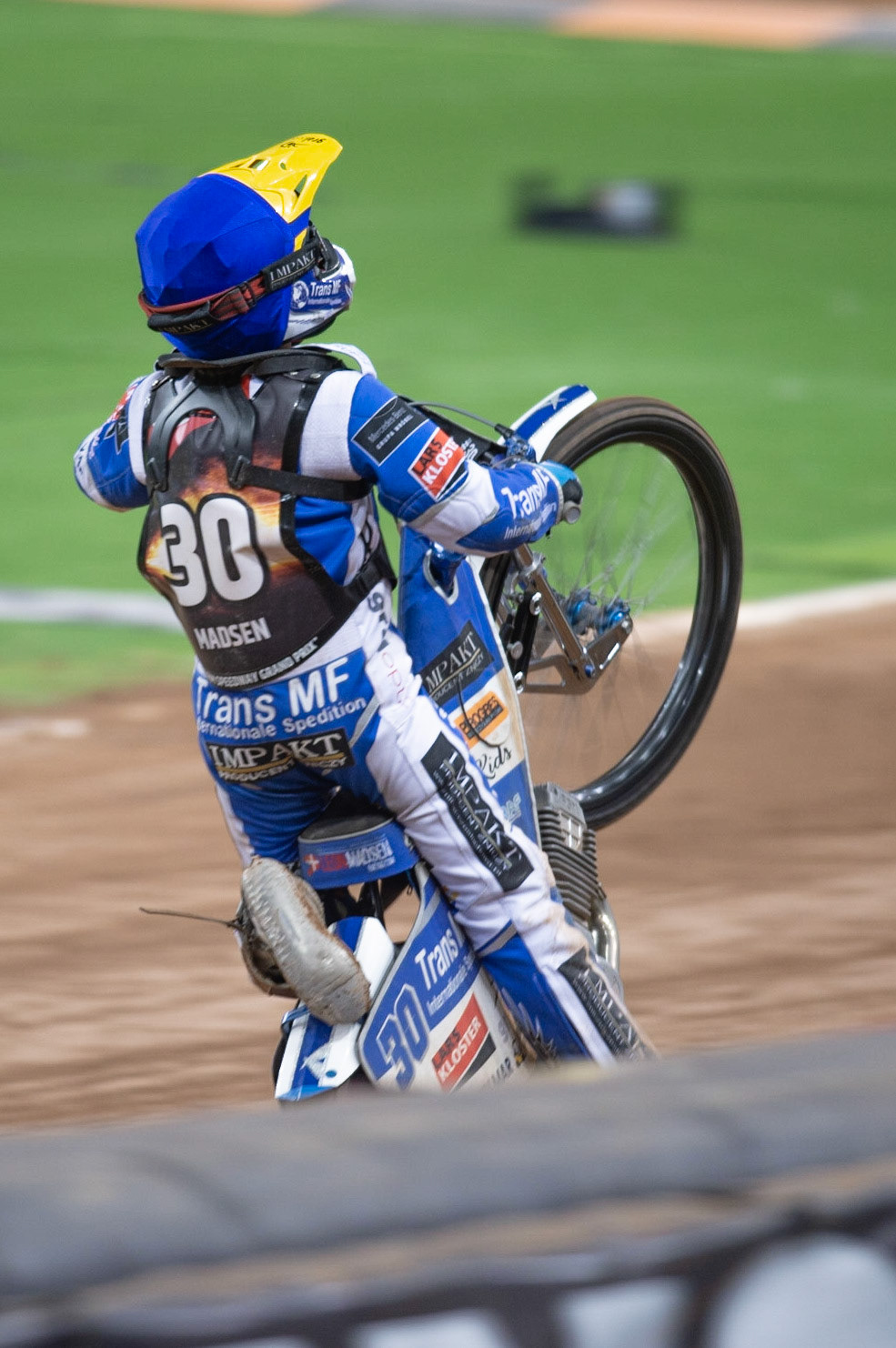 CARDIFF,WALES Leon Madsen celebrates his British GP win during the ADRIAN FLUX BRITISH FIM SPEEDWAY GRAND PRIX at the Principality Stadium, Cardiff on Saturday 21st September 2019. (Credit: Ian Charles | MI News)