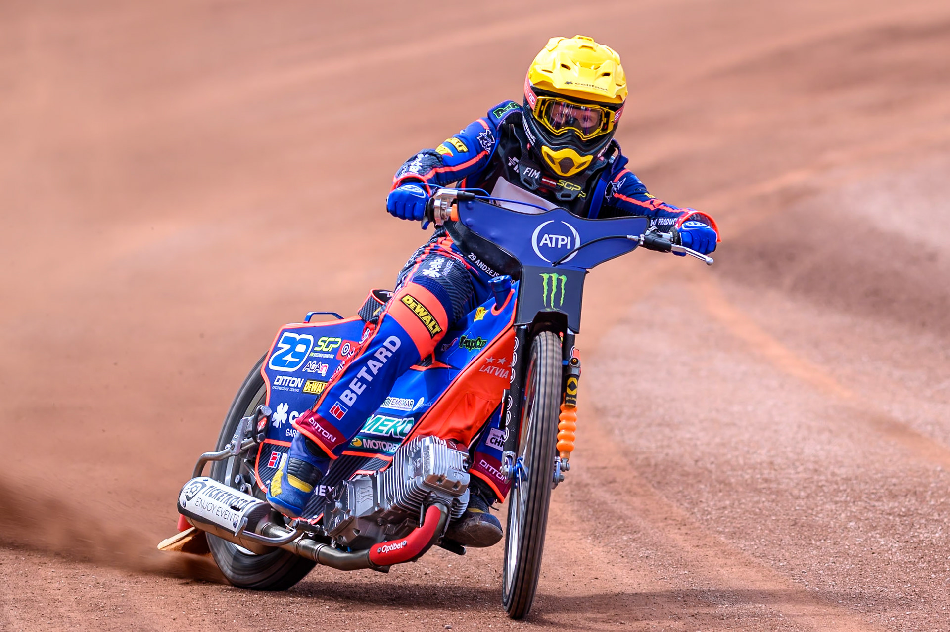 Andzejs Lebedevs (29) of Latvia during practice for the ATPI  FIM Speedway GP of Manchester at the National Speedway Stadium, Manchester on Friday 5th June 2026. (Photo: Ian Charles | MI News)
