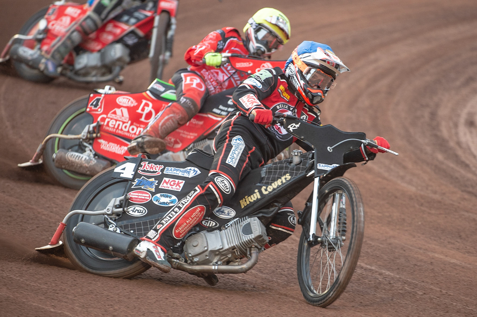 Photo by Ian Charles:

Belle Vue  Aces  Ricky Wells  (Blue) leads Charles Wright  (Yellow) 


Belle Vue Aces v Peterborough Panthers, British Speedway Premiership, National Speedway Stadium, Manchester, Monday, 29, April, 2019
