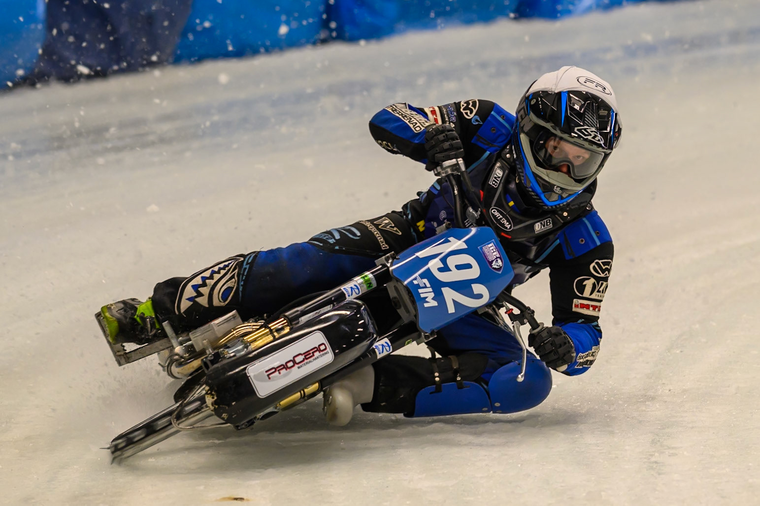 Niclas Svensson (192) of Sweden in action during the Ice Speedway Gladiators World Championship Final 2 at Max-Aicher-Arena, Inzell on Sunday 15th March 2026. (Photo: Ian Charles | MI News)