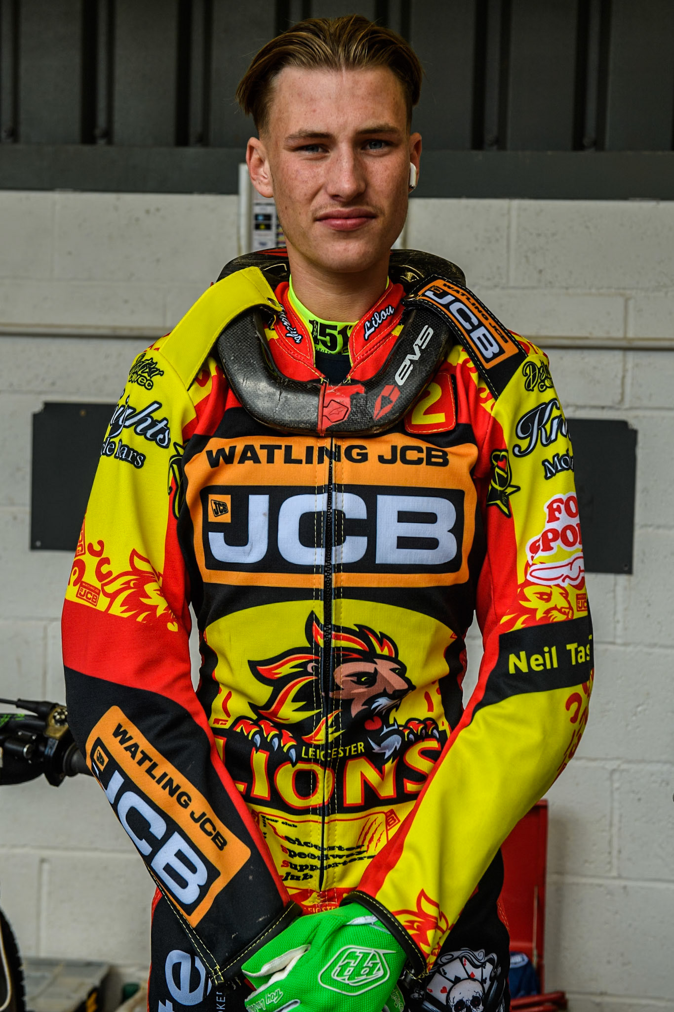 Leicester Lion Cubs' Vinnie Foord during the WSRA  National Development League match between Belle Vue Colts and Leicester Lion Cubs at the National Speedway Stadium, Manchester on Friday 29th March 2024. (Photo: Ian Charles | MI News)