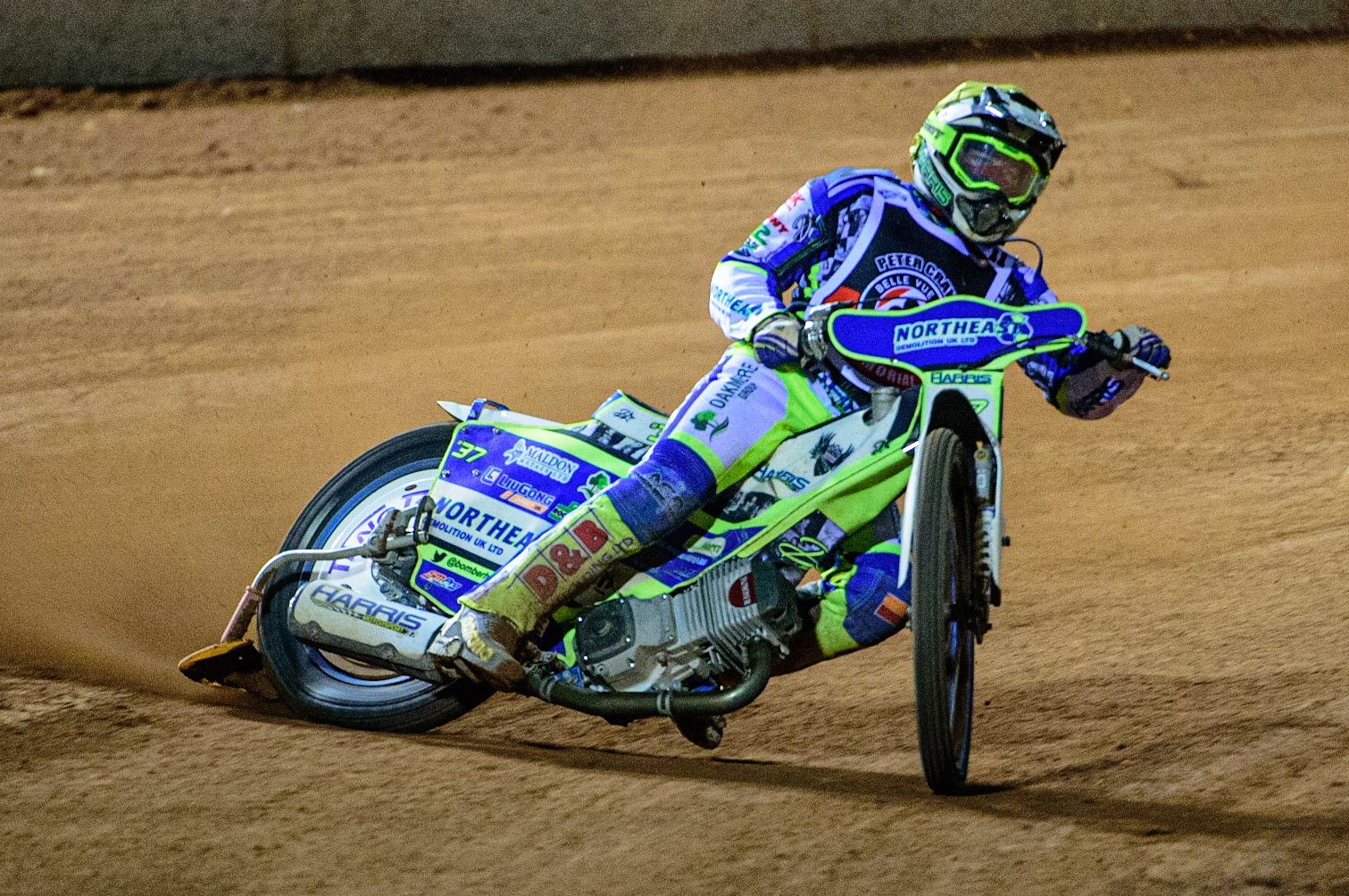 MANCHESTER, UK. OCT 23RD  Chris Harris  in action  during the Peter Craven Memorial Trophy event at the National Speedway Stadium, Manchester on Saturday 23rd October 2021. (Credit: Ian Charles | MI News)