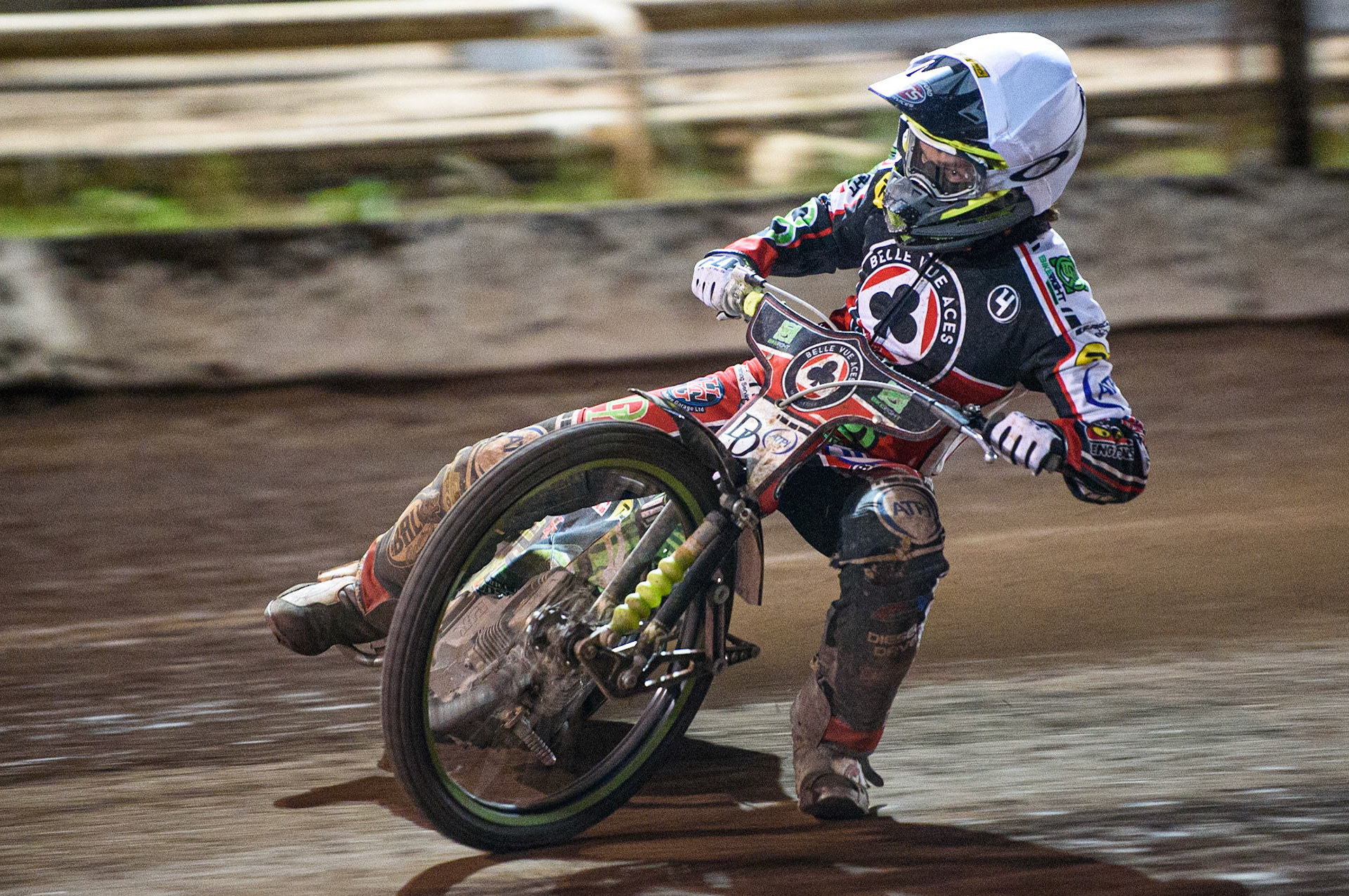 SHEFFIELD, UK. AUG 2NDCharles Wright  in action  for Belle Vue BikeRight Aces  during the SGB Premiership match between Sheffield Tigers and Belle Vue Aces at Owlerton Stadium, Sheffield on Thursday 2nd September 2021. (Credit: Ian Charles | MI News)