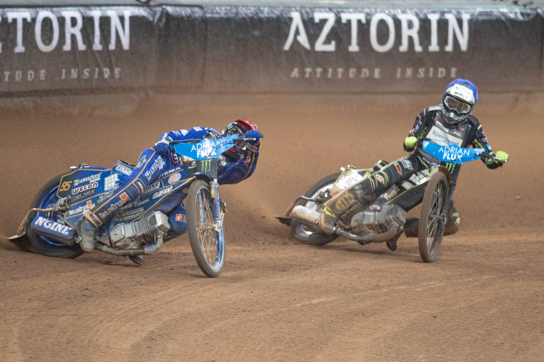 CARDIFF,WALES Bartoz Zmarzlik (Red) leads Martin Vaculik (Blue) during the ADRIAN FLUX BRITISH FIM SPEEDWAY GRAND PRIX at the Principality Stadium, Cardiff on Saturday 21st September 2019. (Credit: Ian Charles | MI News)