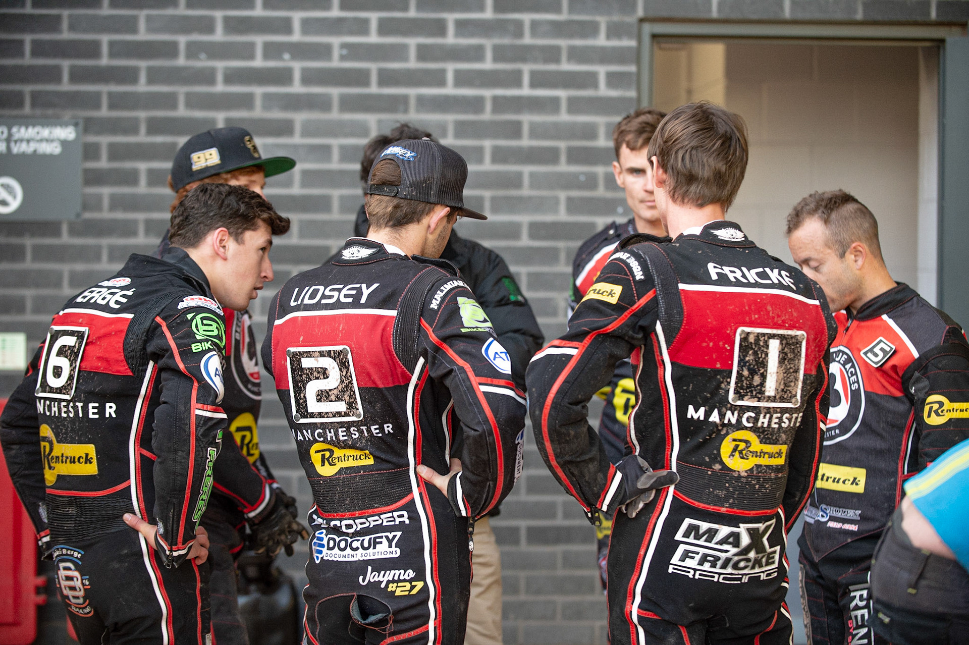 Photo by Ian Charles

Belle Vue Aces Team meeting

Belle Vue Aces v Poole Pirates, British Speedway Premiership, Belle Vue National Speedway Stadium, Manchester, Monday 1  July  2019