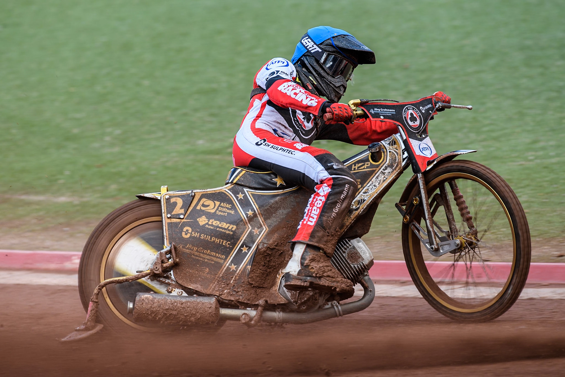 Belle Vue Aces' Norick Blödorn in action during the Rowe Motor Oil Premiership match between Belle Vue Aces and Sheffield Tigers at the National Speedway Stadium, Manchester on Monday 26th August 2024. (Photo: Ian Charles | MI News)
