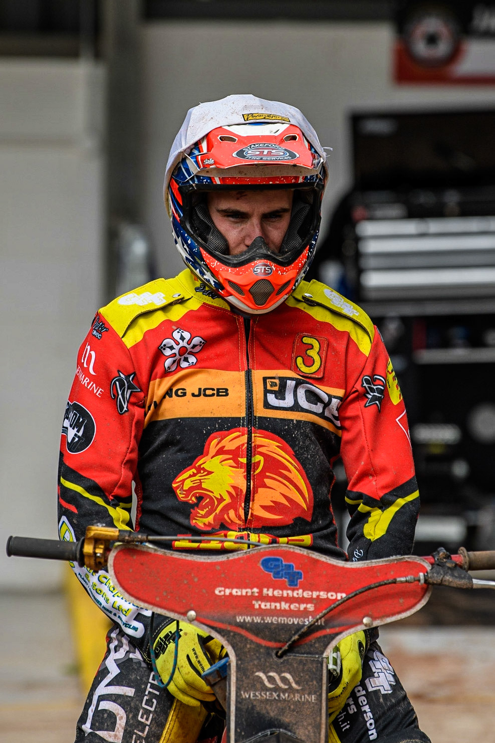 Richie Worrall waits to go out for his next heat during the Sports Insure Premiership match between Belle Vue Aces and Leicester Lions at the National Speedway Stadium, Manchester on Monday 28th August 2023. (Photo: Ian Charles | MI News)