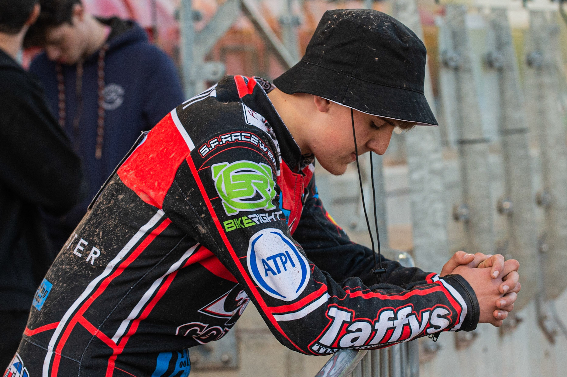 Photo: Ian Charles

Leon Flint  collects his thoughts

Belle Vue Colts v Plymouth Gladiators National League, Belle Vue National Speedway Stadium, Manchester, Thursday 23  May  2019