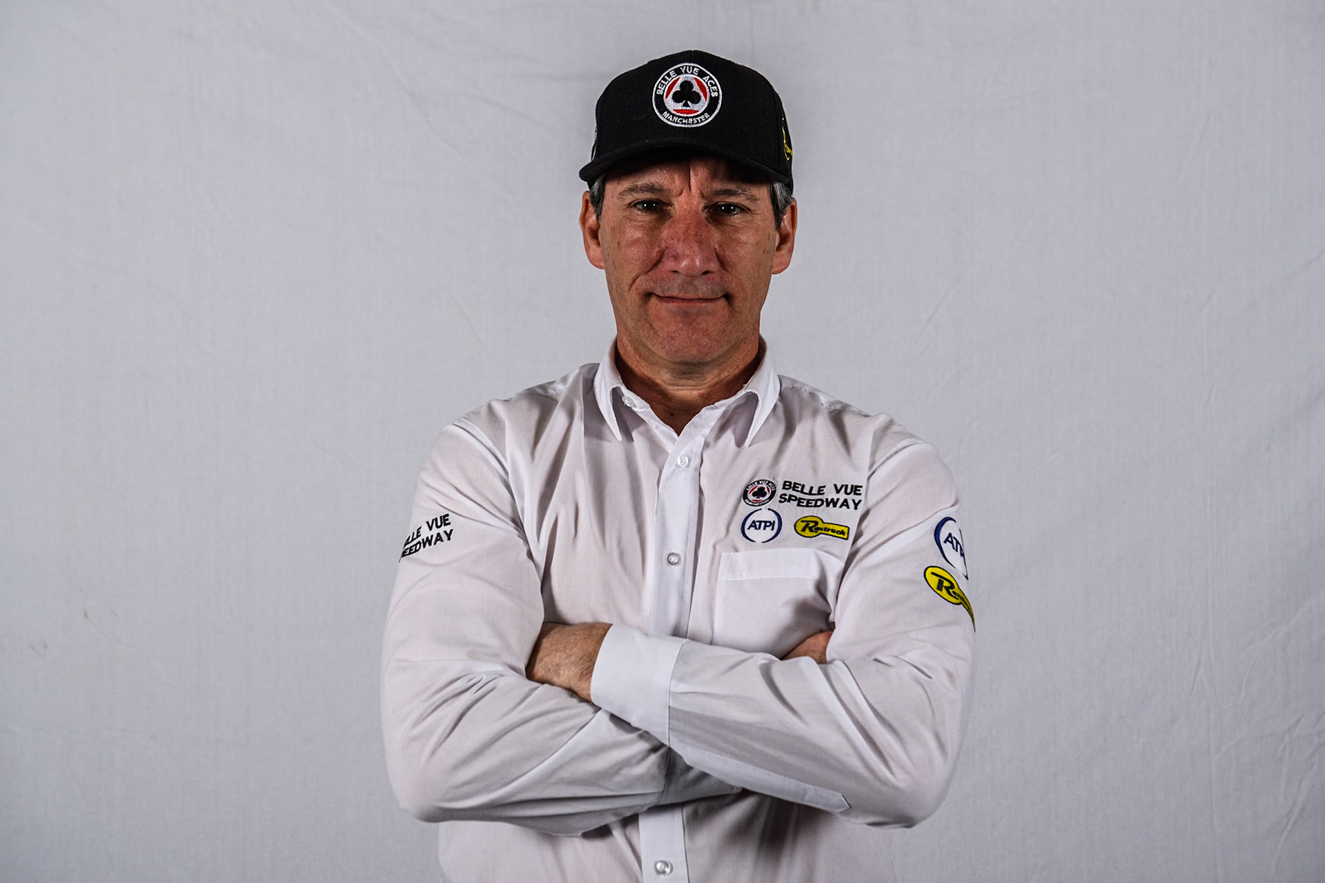 Belle Vue Aces' rider Team Manager Mark Lemon during the Belle Vue Aces Media Day at the National Speedway Stadium, Manchester on Monday 11th March 2024. (Photo: Ian Charles | MI News)