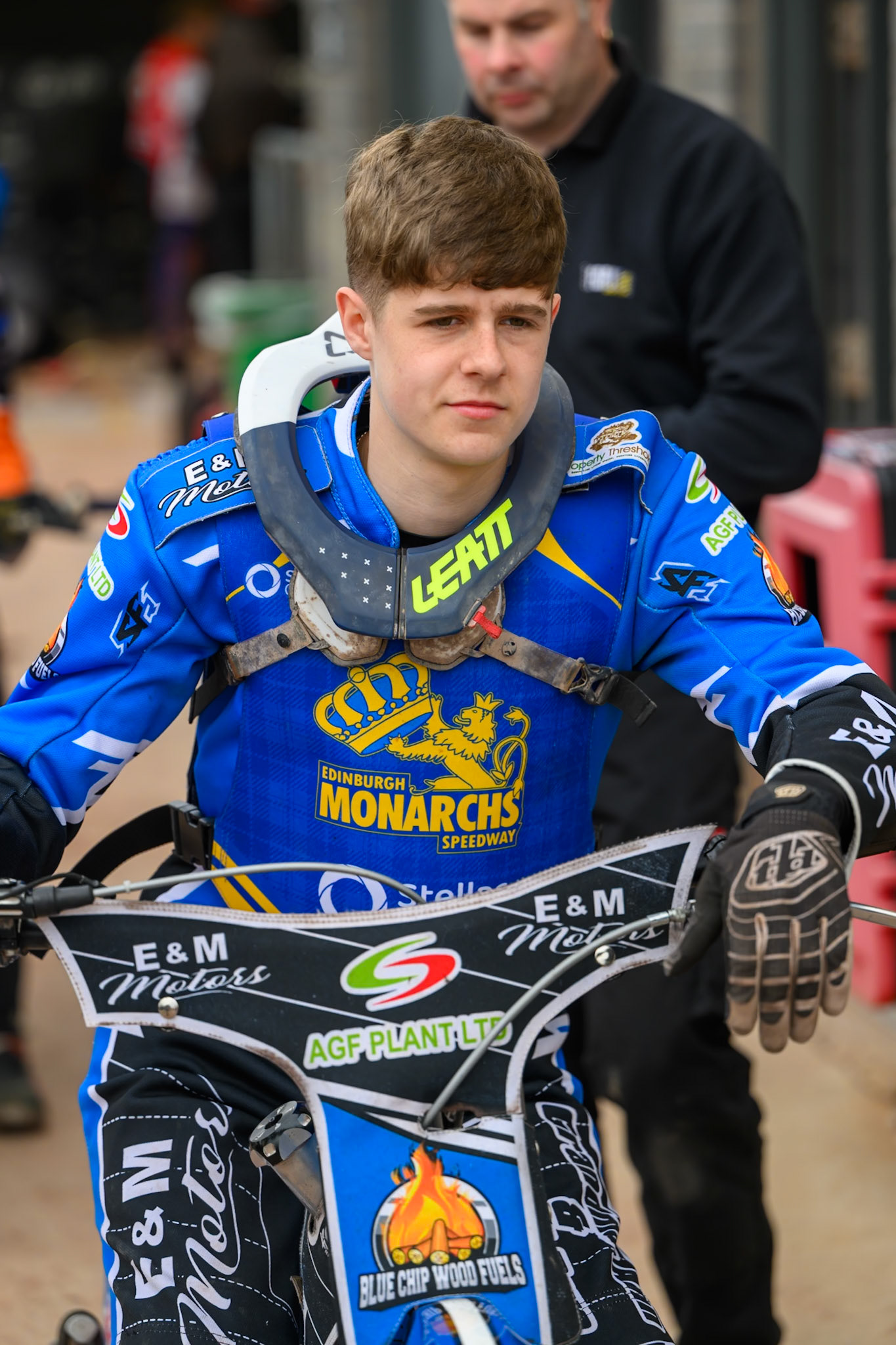 Monarchs' Lee Harrison during the WSRA National Development League match between Belle Vue Aces and Edinburgh Academy at the National Speedway Stadium, Manchester on Sunday 12th October 2025. (Photo: Ian Charles | MI News)