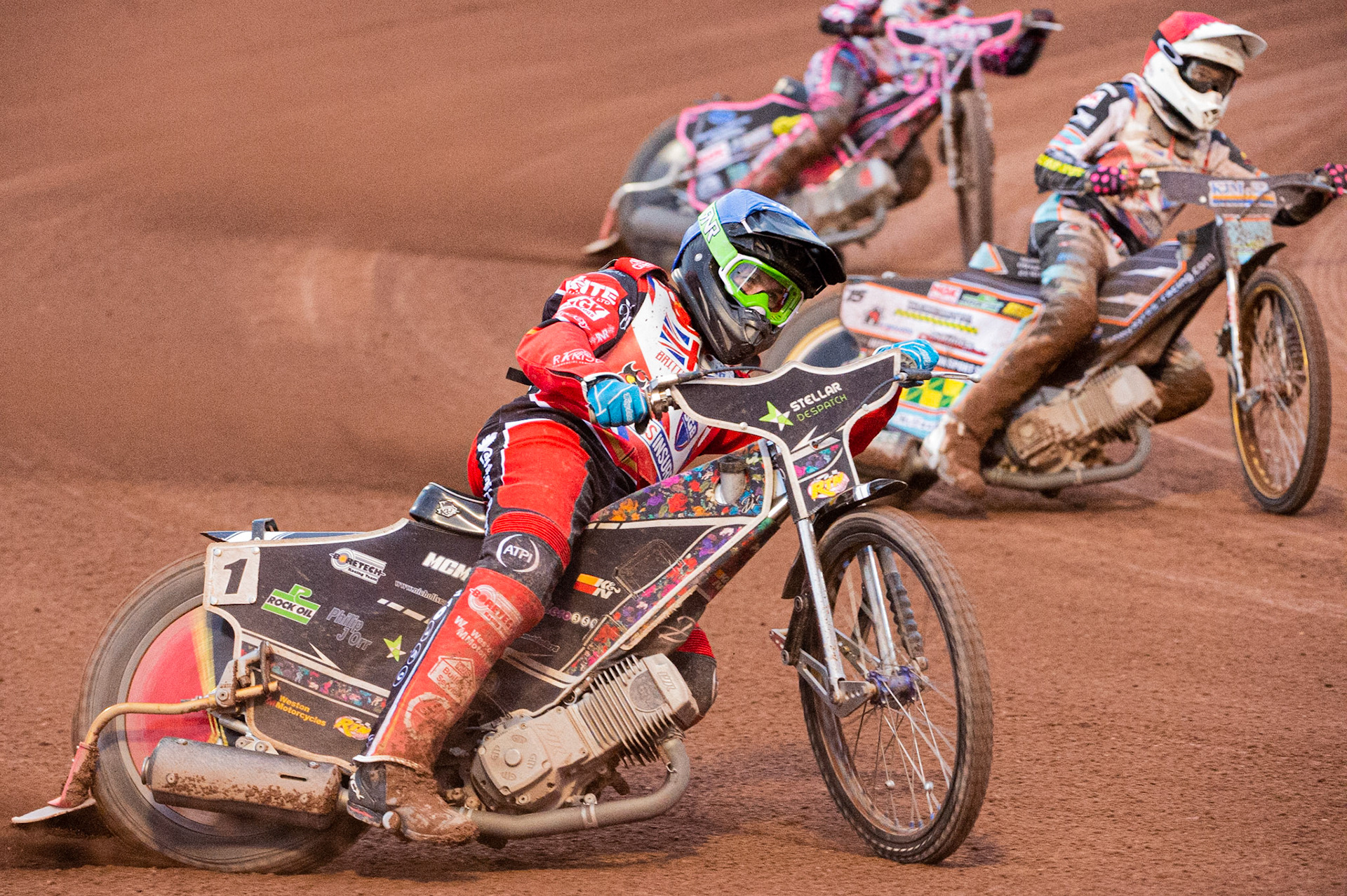 Photo: Ian Charles

Scott Nicholls (Blue) outside Danny Ayres (Red)

Sports Insure British Final,  Belle Vue National Speedway Stadium, Manchester Monday 29  July  2019