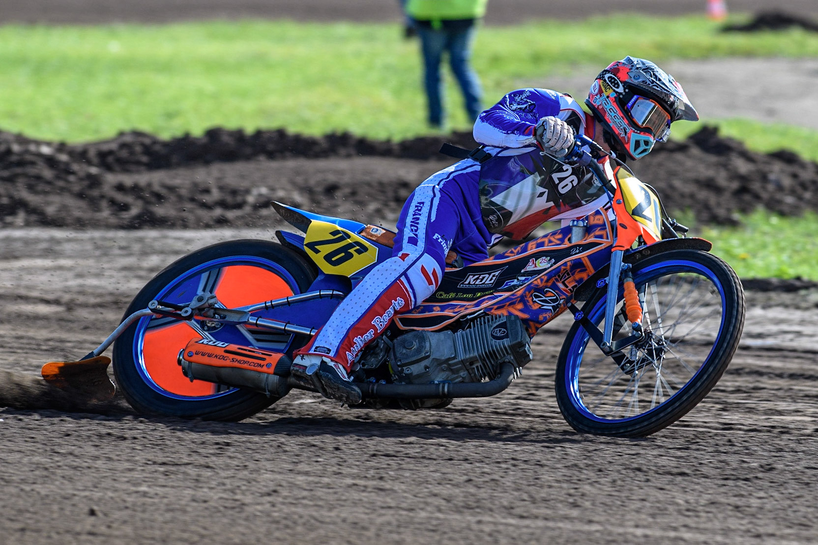 Steven Labouyrie (France) practices during the FIM Long Track Of Nations event at the Speed Centre Roden on Sunday 24th September 2023. (Photo: Ian Charles | MI News)