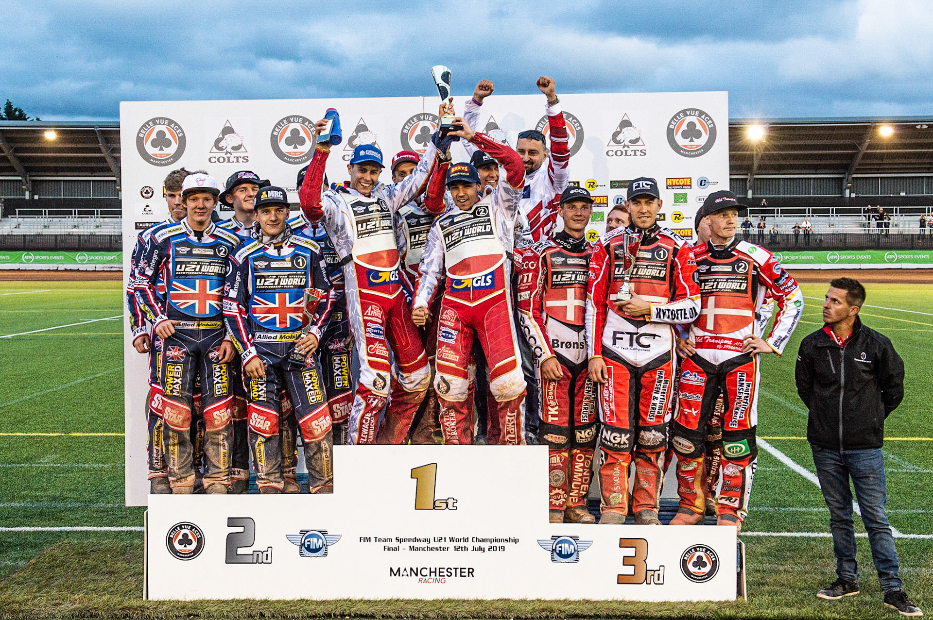 Photo: Ian Charles

Poland celebrate the win 

FIM Team Speedway U-21 World Championship, National Speedway Stadium, Manchester Friday 12 July  2019