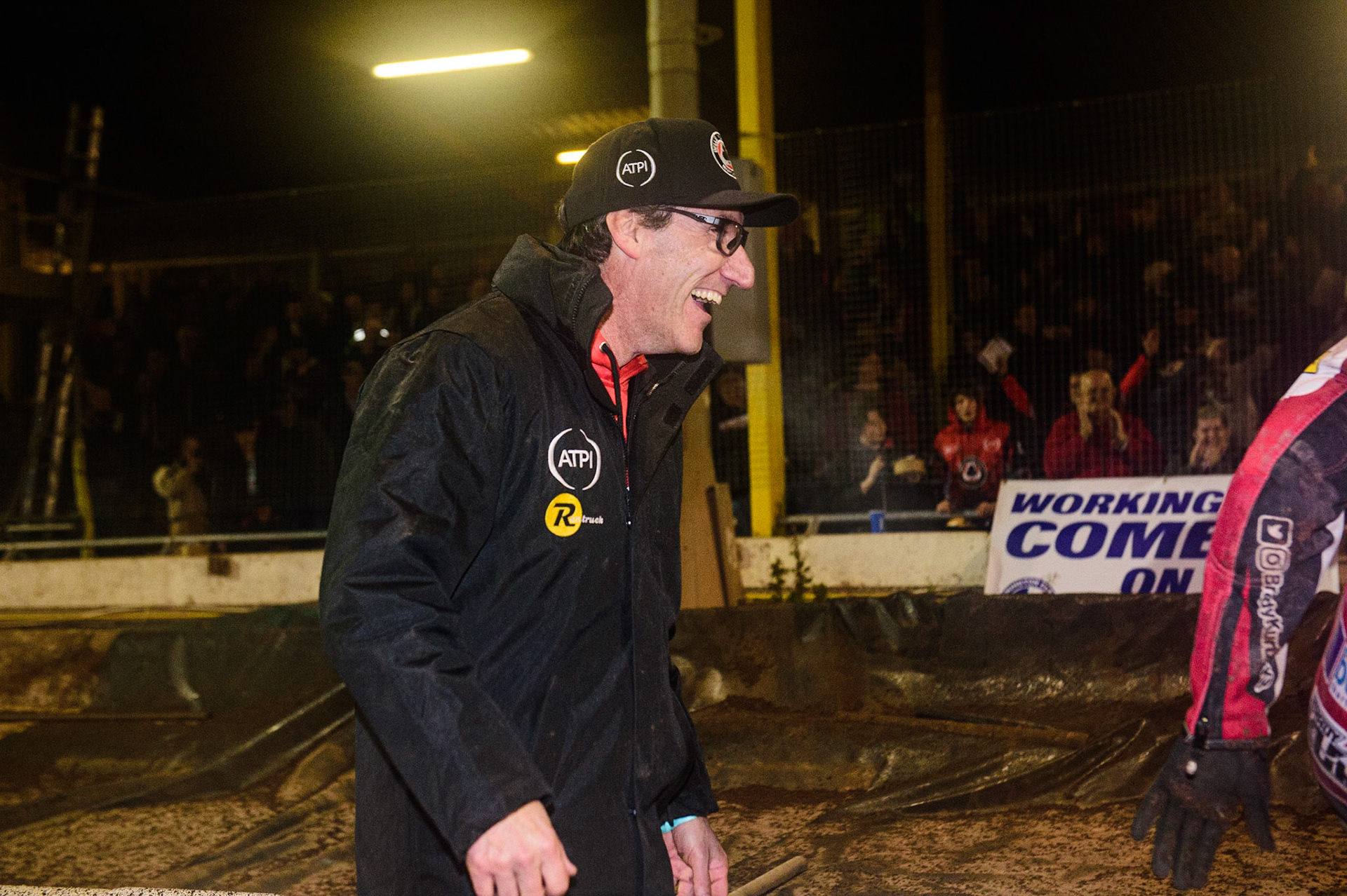 Belle Vue ATPI Aces  Team Manager Mark Lemon  celebrates during the SGB Premiership Grand Final 2nd Leg between Sheffield Tigers and Belle Vue Aces at Owlerton Stadium, Sheffield on Thursday 13th October 2022. (Credit: Ian Charles | MI News)