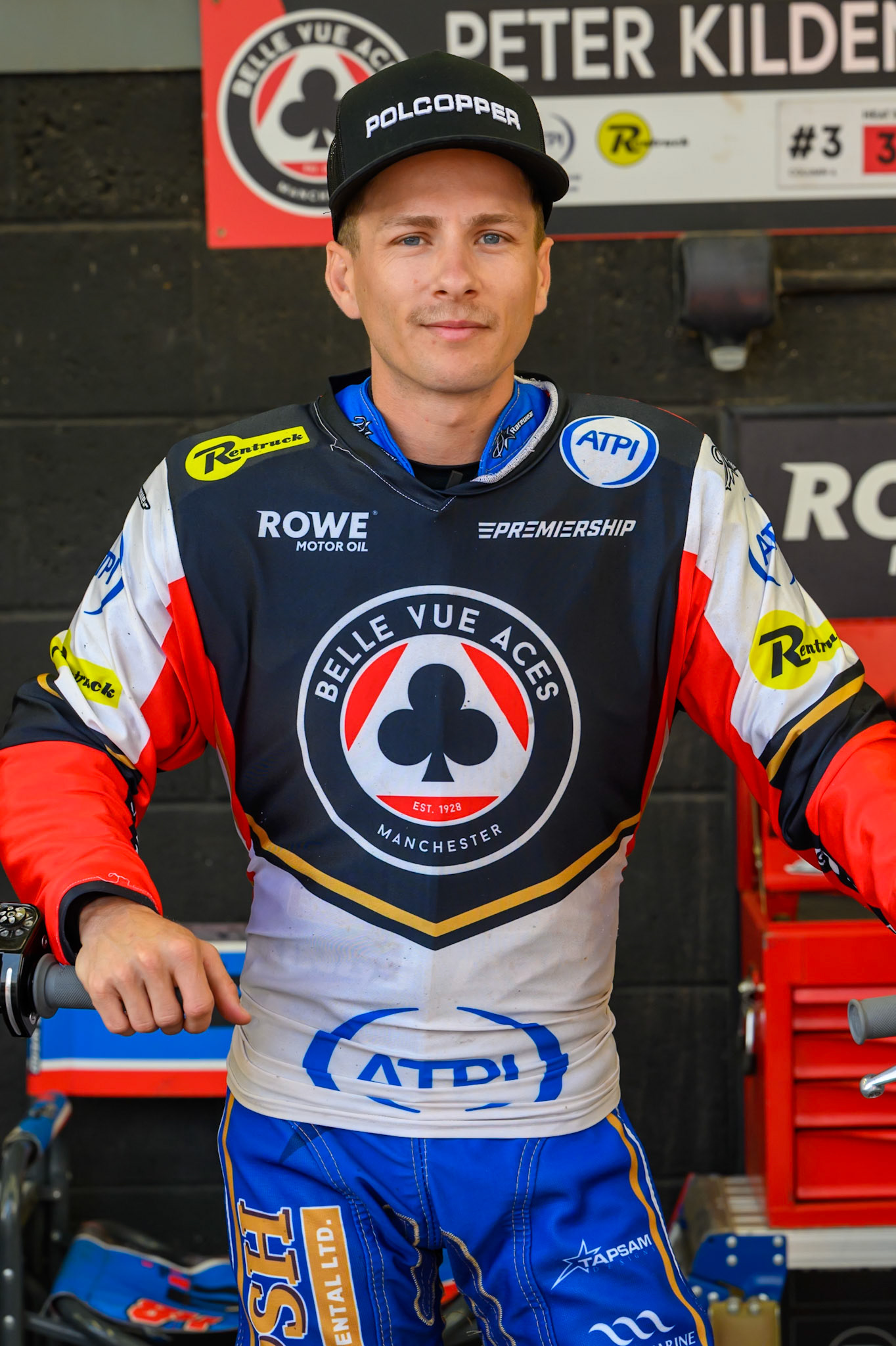 Ben Cook, Guest Rider for Belle Vue Aces during the Rowe Motor Oil Premiership match between Belle Vue Aces and Northampton Foxes at the National Speedway Stadium, Manchester on Monday 13th July 2026. (Photo: Ian Charles | MI News)