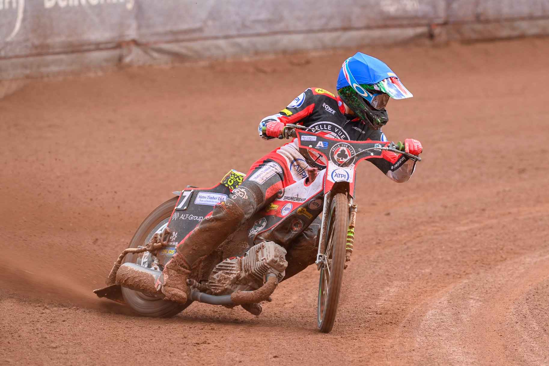 Will Cairns of Belle Vue Aces  in action during the Rowe Motor Oil Premiership match between Belle Vue Aces and Northampton Foxes at the National Speedway Stadium, Manchester on Monday 4th May 2026. (Photo: Ian Charles | MI News)