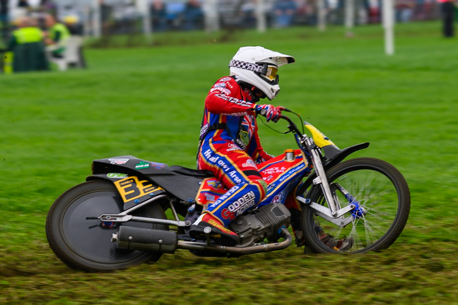 Charlie Wood (33) during practice for  the British Masters Grasstrack Championship at Lower Marsh Farm, Much Hoole, Preston in Lancashire, England on Sunday 13th September 2026. (Photo: Ian Charles | MI News)