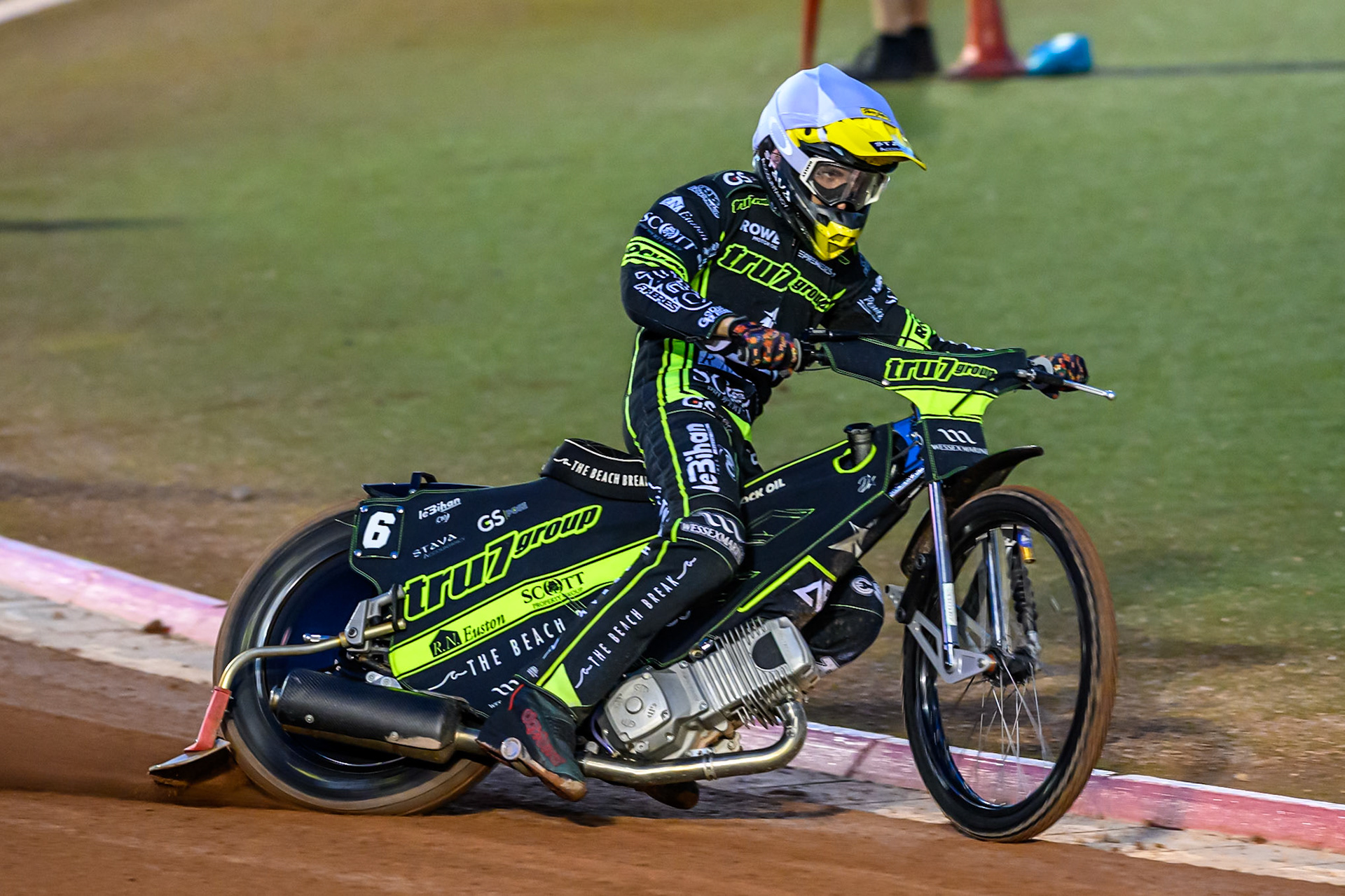 Adam Ellis of Ipswich Witches  in action during the Rowe Motor Oil Premiership Play Off Semi Final 1 (1st Leg)  between Belle Vue Aces and Ipswich Witches at the National Speedway Stadium, Manchester on Monday 8th September 2025. (Photo: Ian Charles | MI News)
