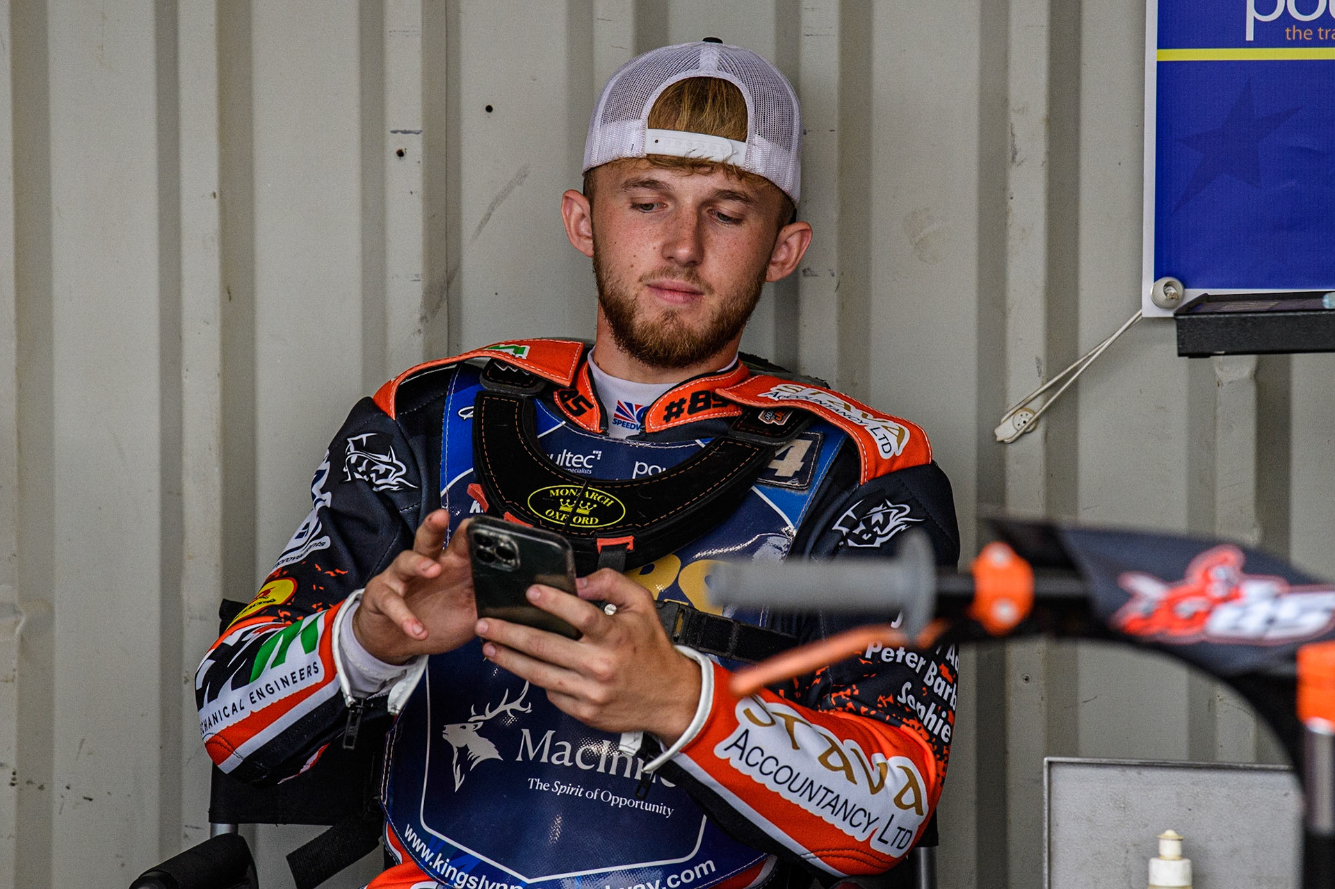 Jordan Jenkins - King’s Lynn MacInnes Stars during the Sports Insure Premiership match between King's Lynn Stars and Belle Vue Aces at the Adrian Flux Arena, King's Lynn on Thursday 24th August 2023. (Photo: Ian Charles | MI News)