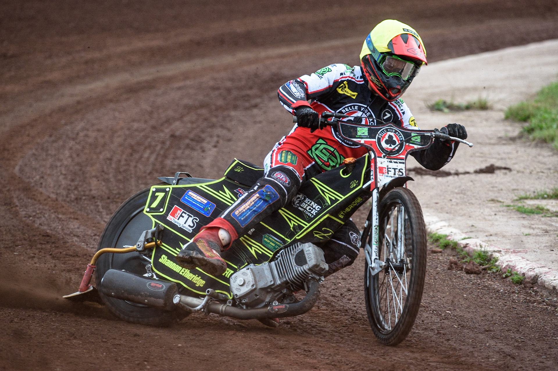 SHEFFIELD, UK. JULY 1ST     Jye Etheridge  in action  for Belle Vue BikeRight Aces  during the SGB Premiership match between Sheffield Tigers and Belle Vue Aces at Owlerton Stadium, Sheffield on Thursday 1st July 2021. (Credit: Ian Charles | MI News)